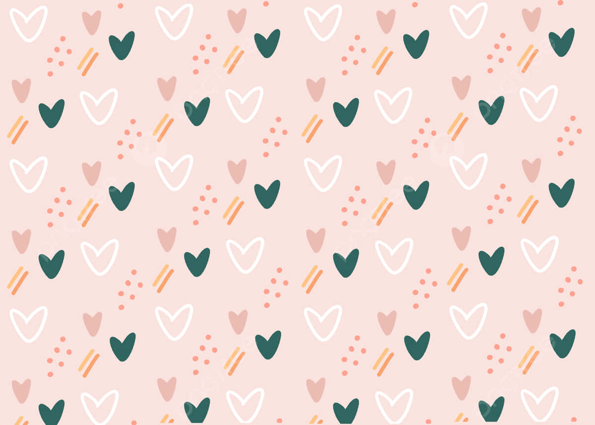 Seamless Cute Valentines Heart Pattern Vector Art Background