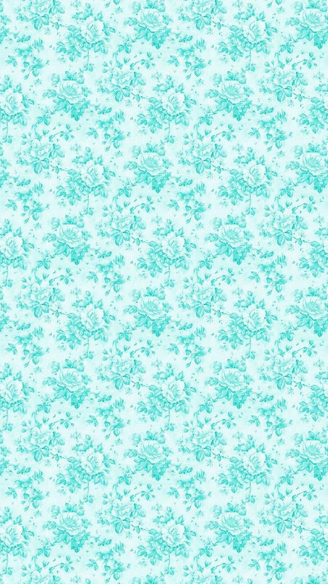 Seamless Floral Mint Green Iphone Background