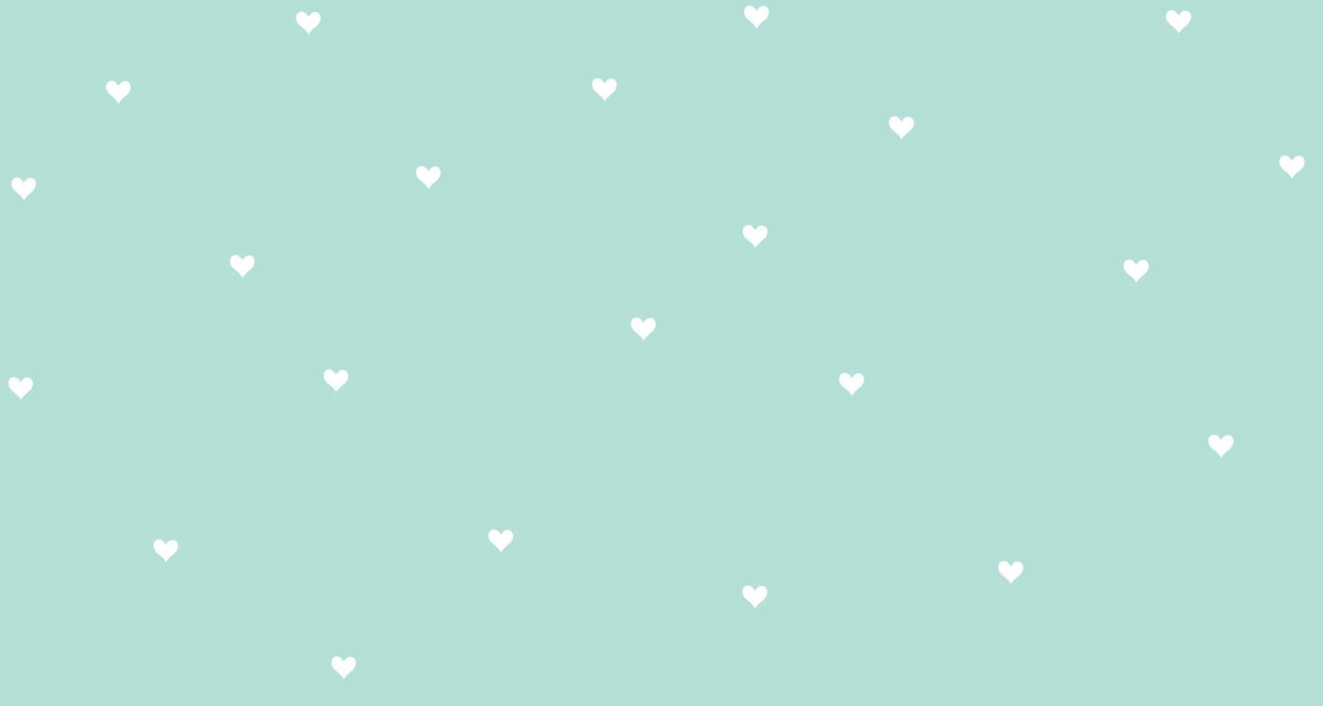 Seamless Heart Pattern Pastel Green Aesthetic Desktop Background