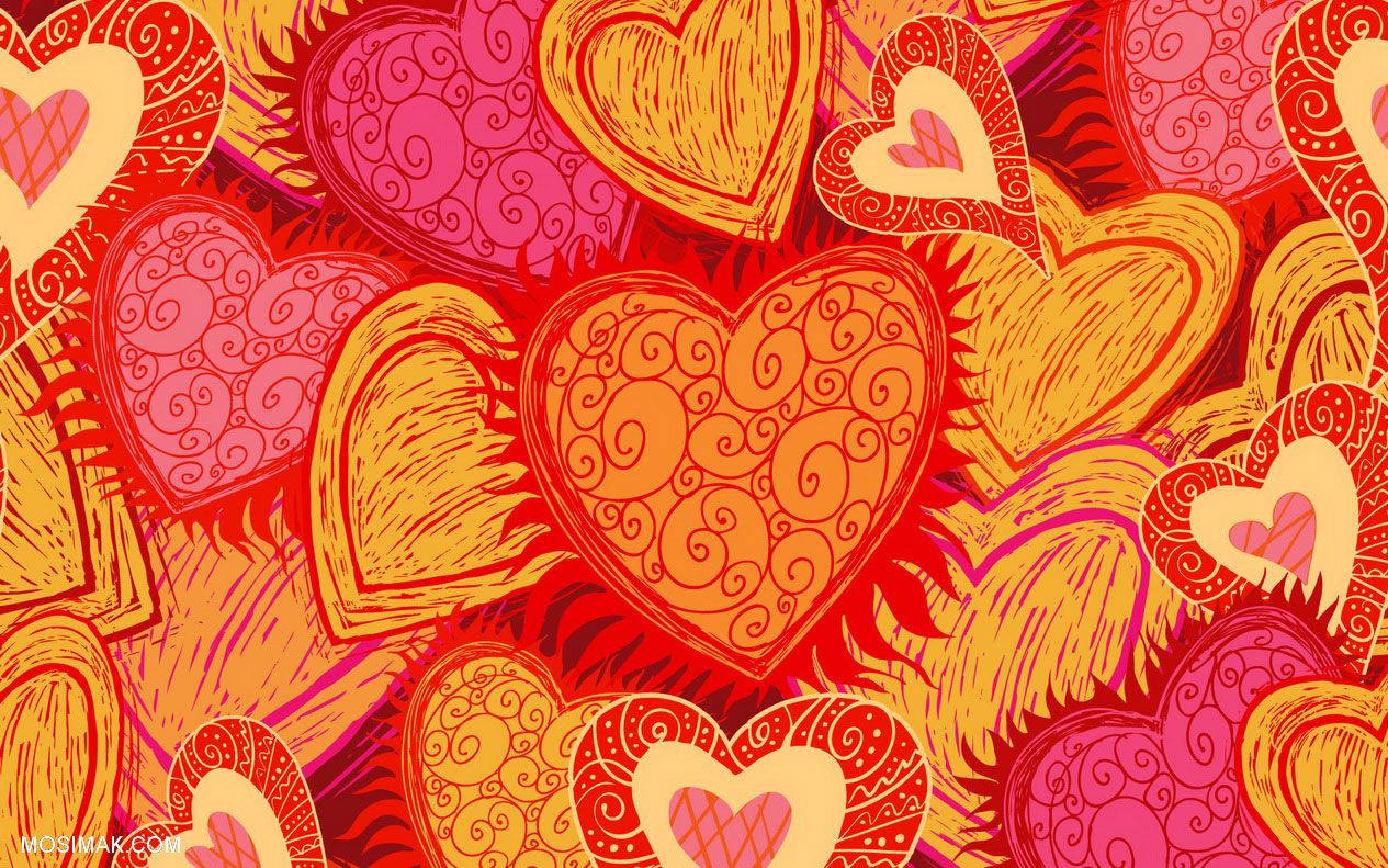 Seamless Hearts Pattern Valentines Desktop Background