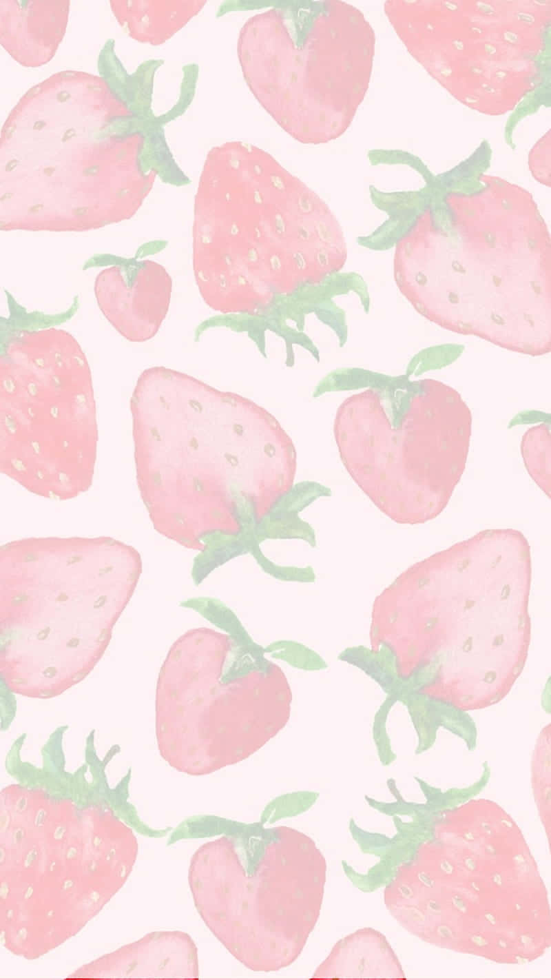Seamless Pink Pastel Cute Strawberry