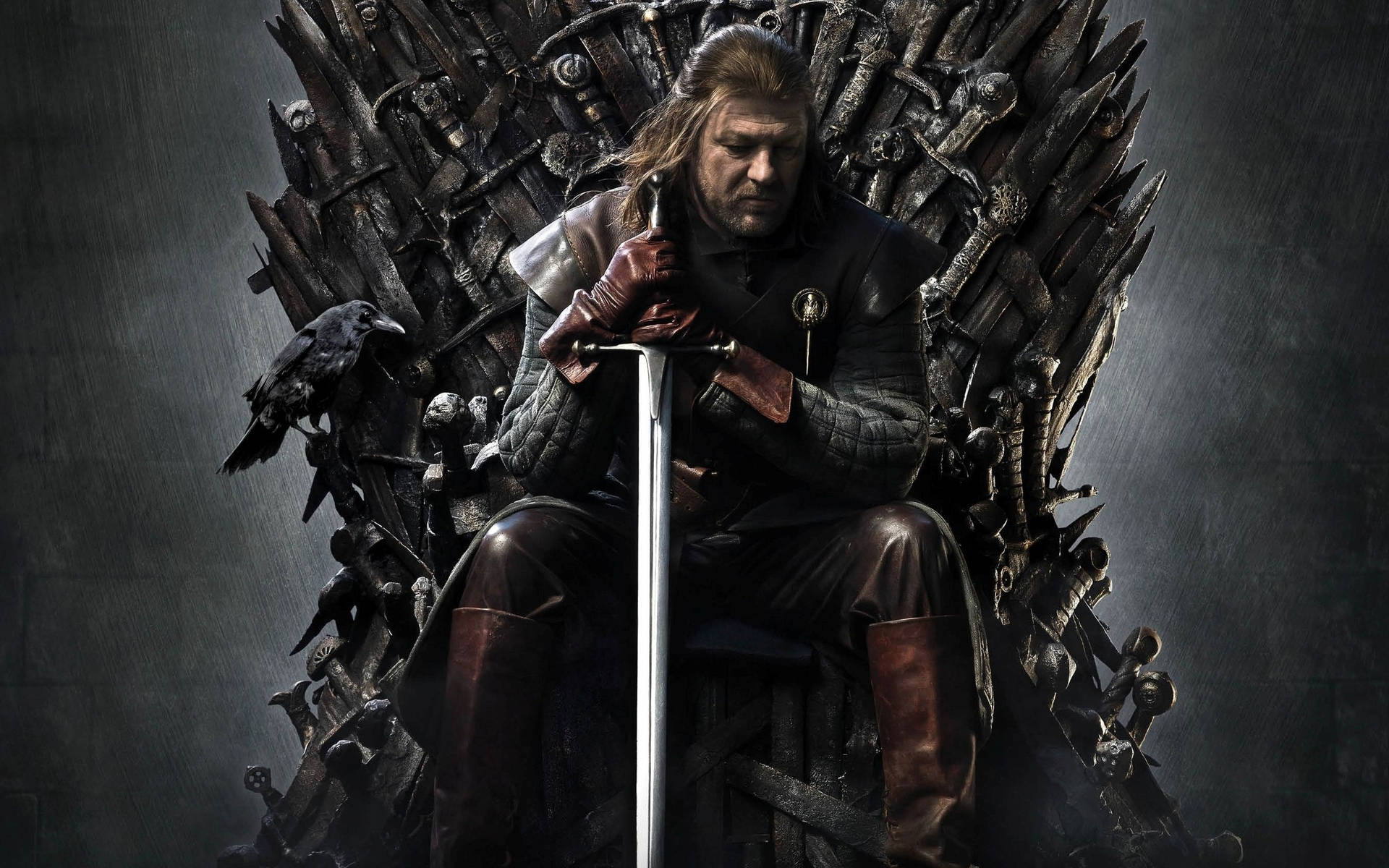 Sean Bean On The Iron Throne Background