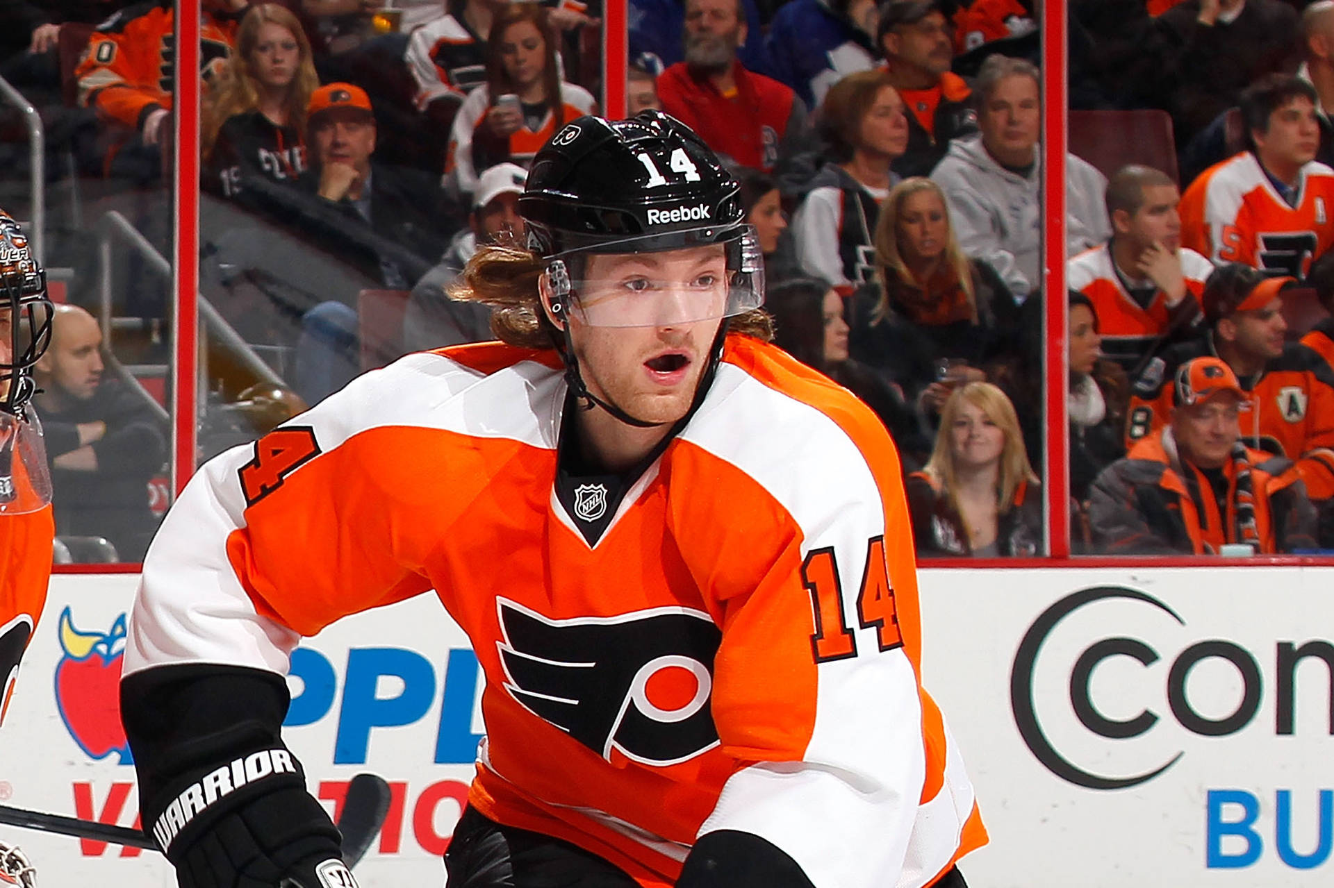 Sean Couturier, Prominent Nhl Star, In Action Background