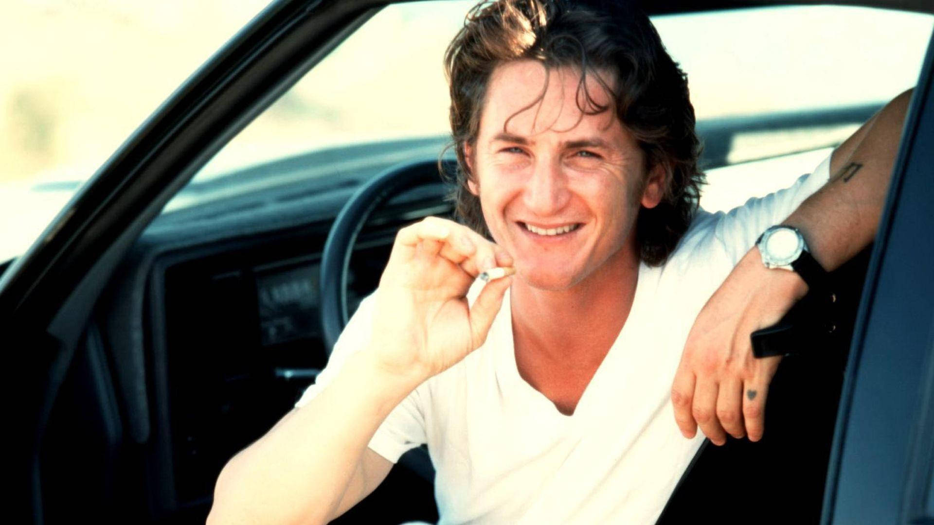 Sean Penn Sitting In A Car