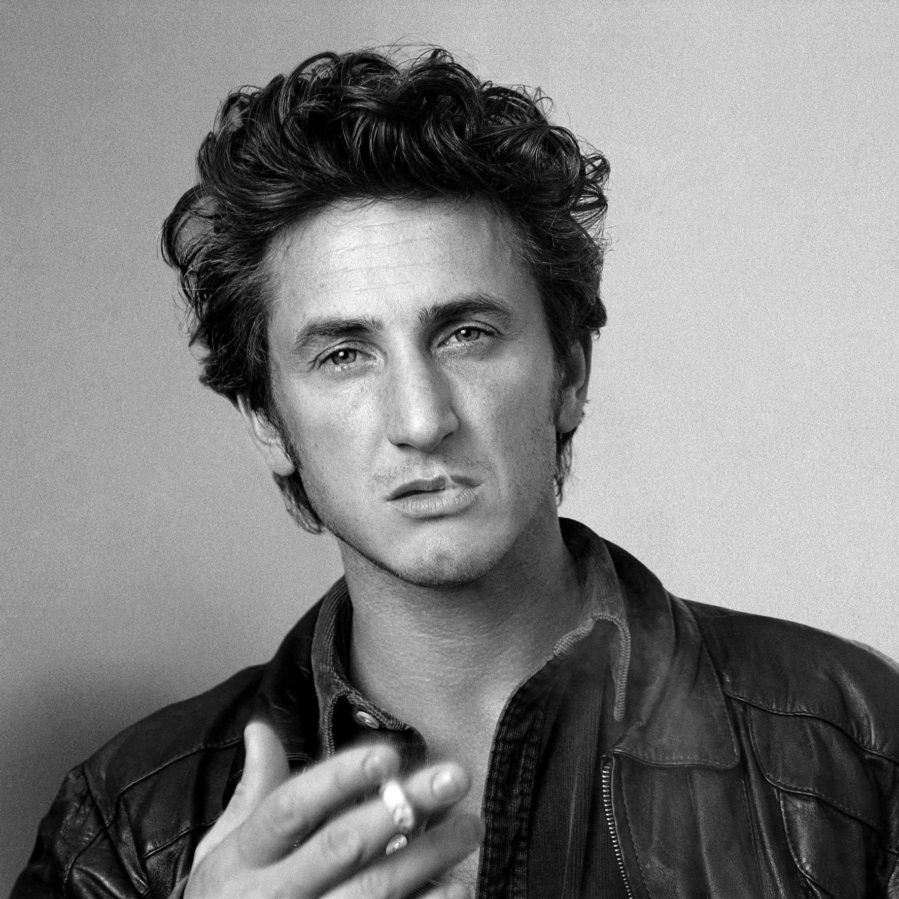 Sean Penn Smoking Portrait Background