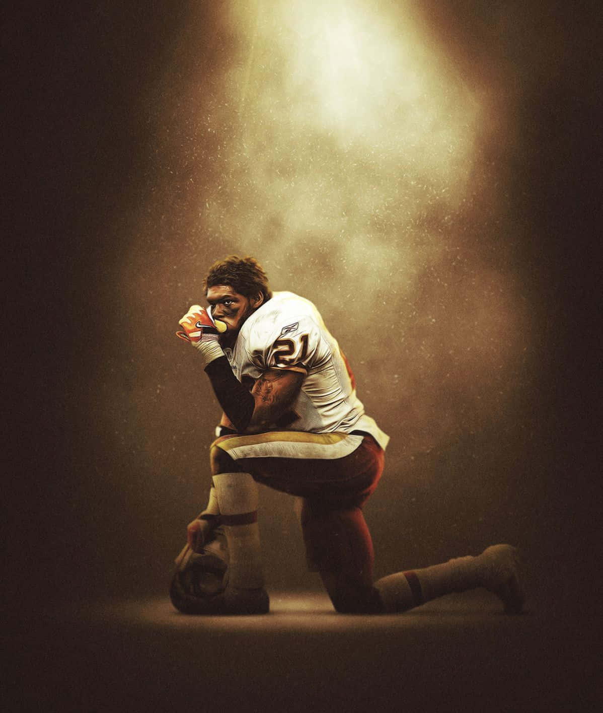 Sean Taylor Graphic Art Nfl Kneeling Background