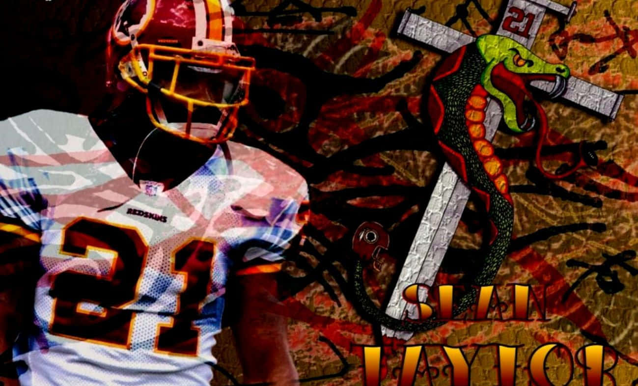 Sean Taylor Number 21 Cross Graphic Art Background