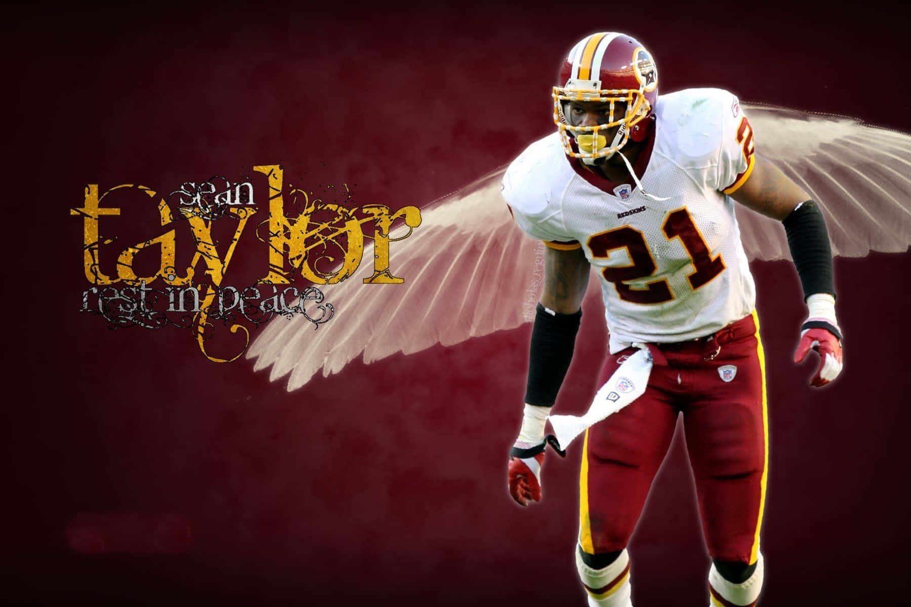 Sean Taylor Rest In Peace Wings Background