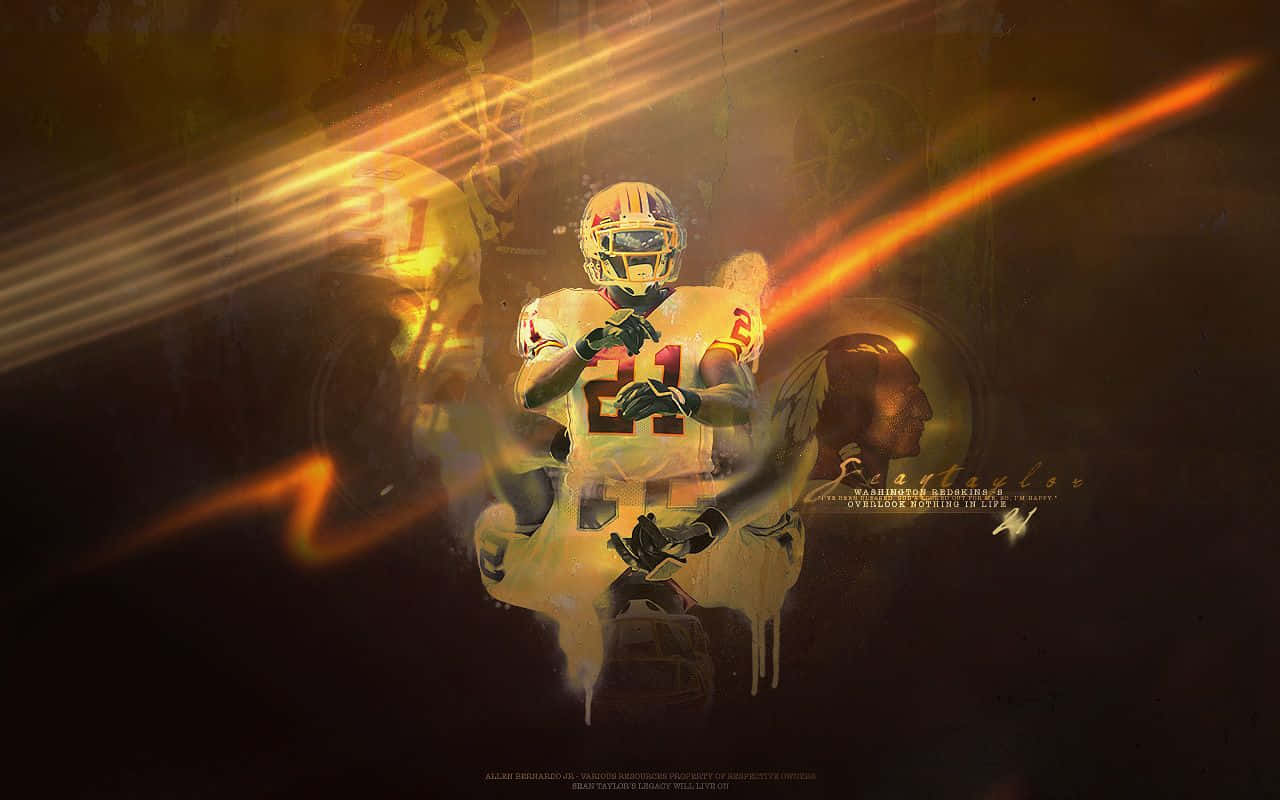 Sean Taylor Washington Redskins Fanart Lightning Background