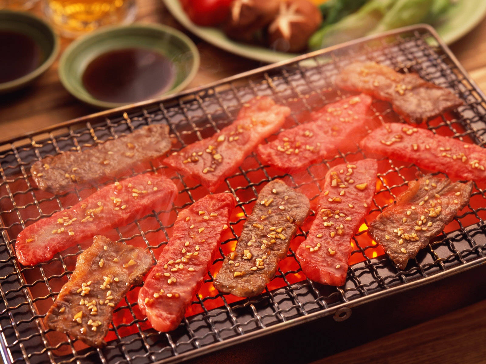 Seasoned Kobe Beef On Yakiniku Grill