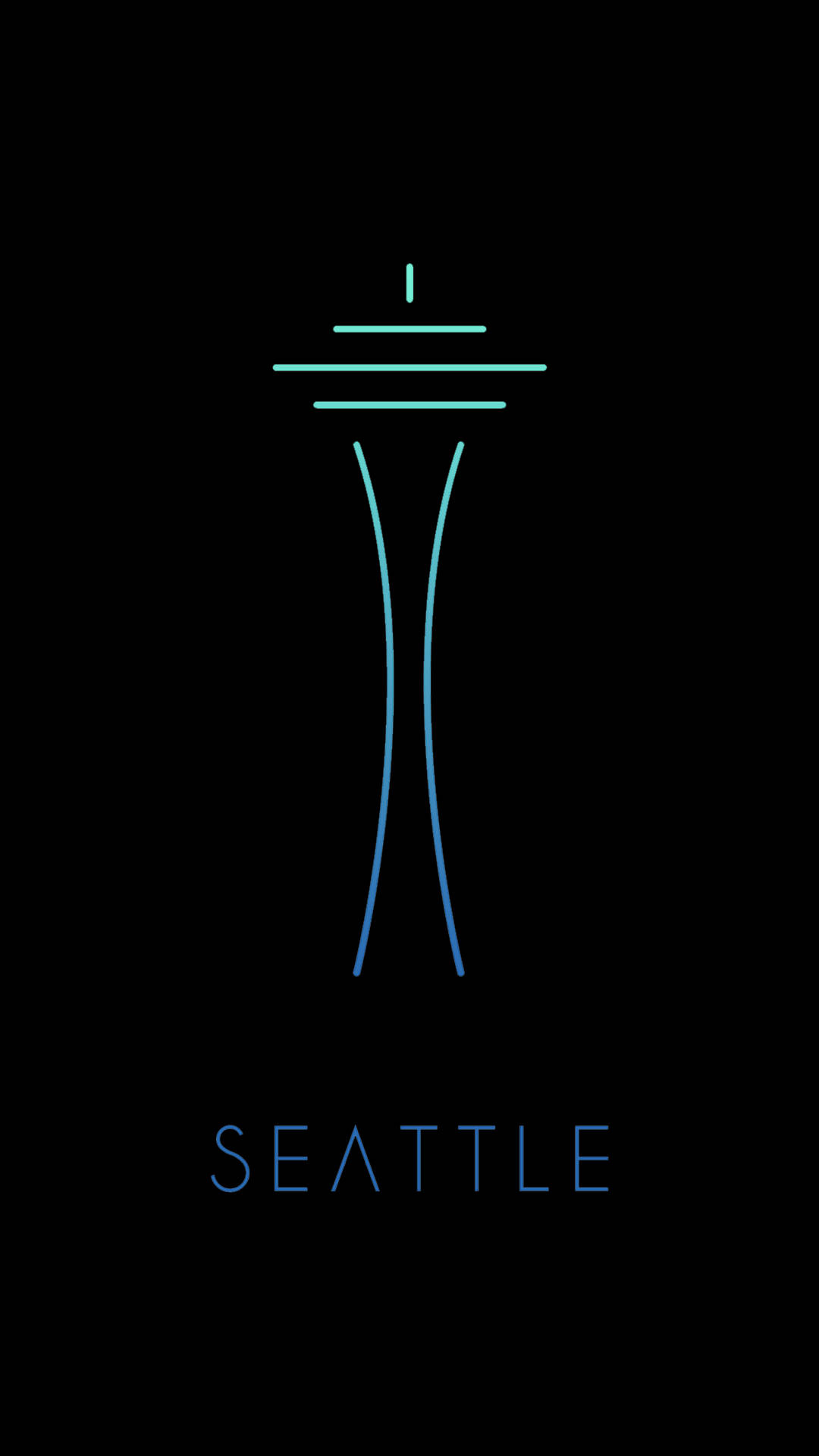 Seattle Iphone Simple Poster In Black Background