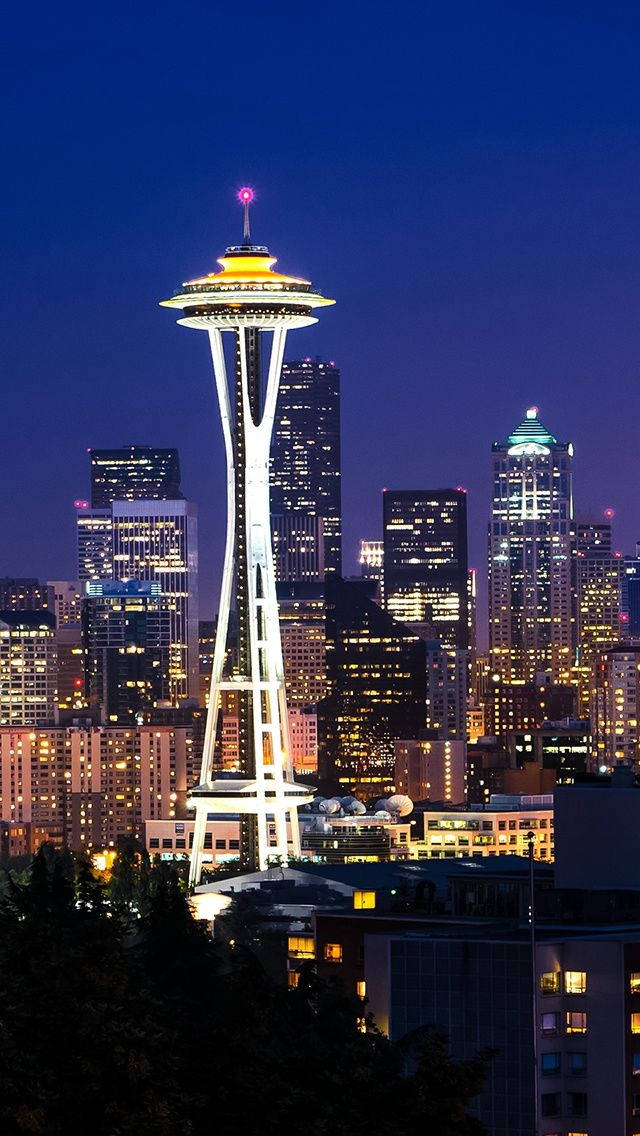 Seattle Iphone White Space Needle Background