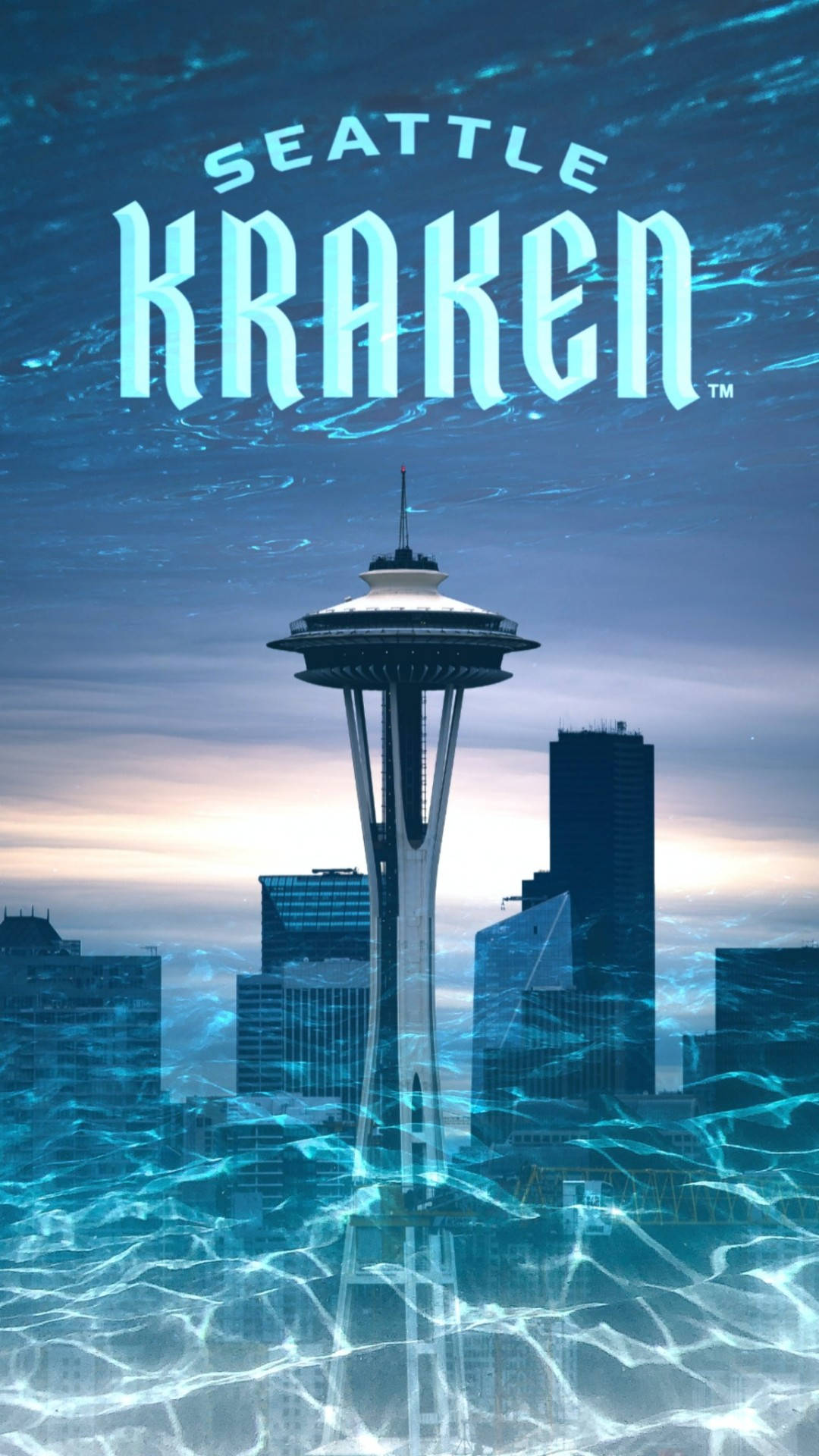 Seattle Kraken Space Needle Art Background