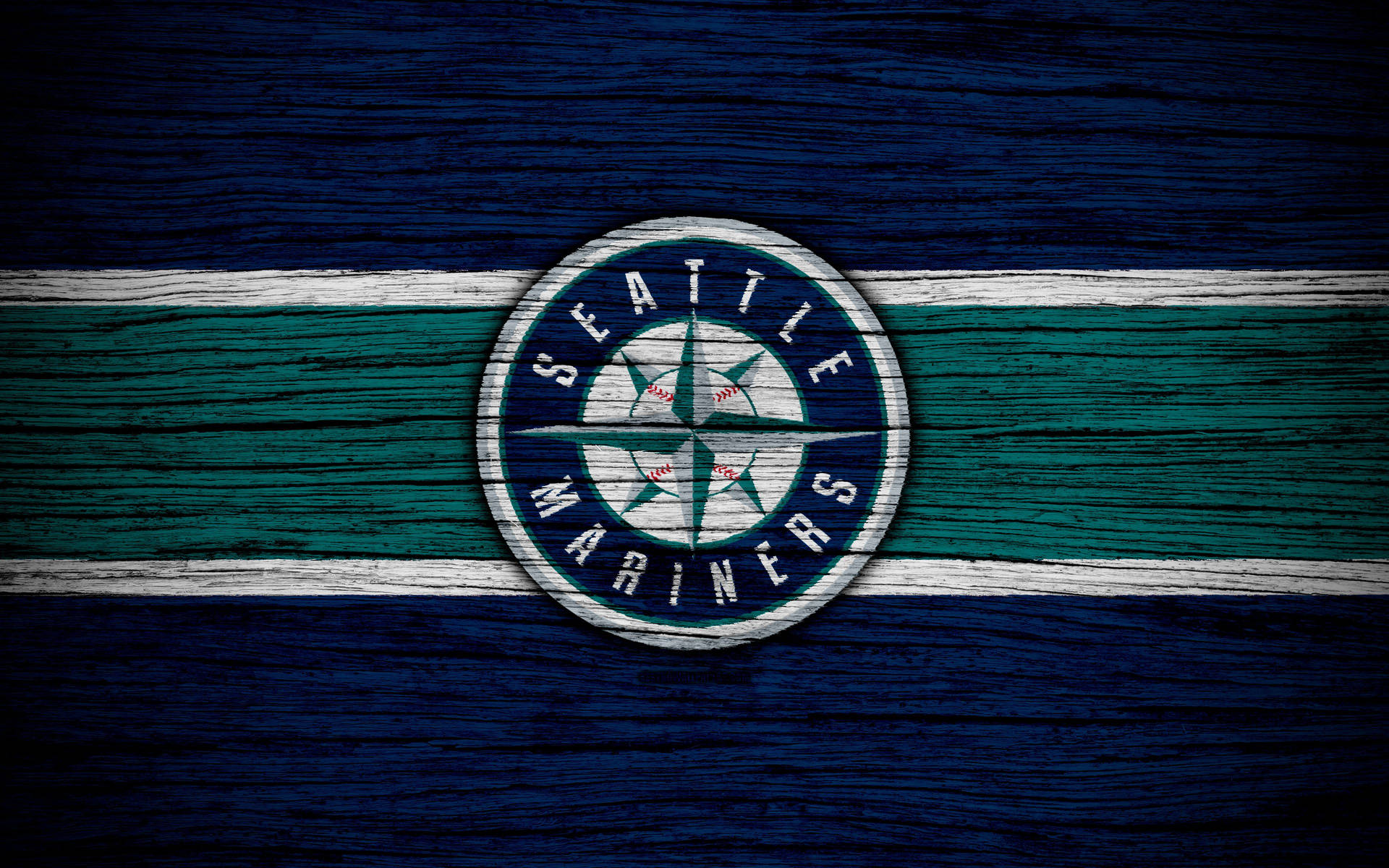 Seattle Mariners With Wooden Pattern Background