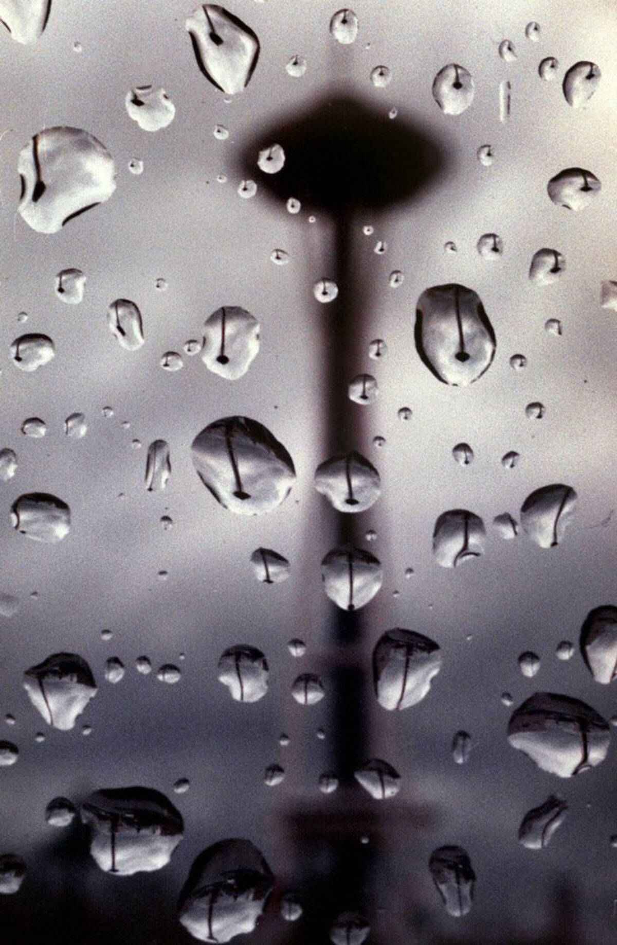 Seattle Rain Droplets On Glass Background