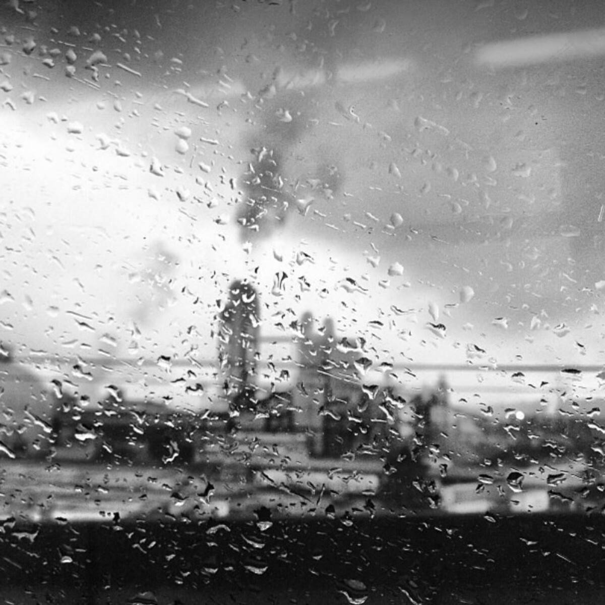 Seattle Rain On Glass Background