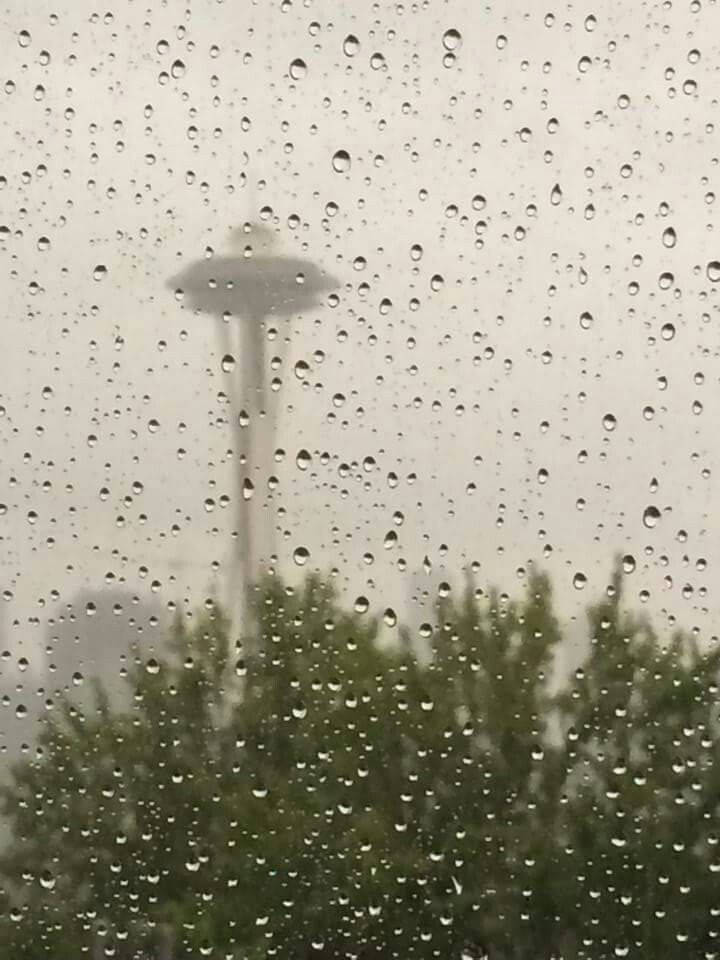 Seattle Rain On Mirror Background