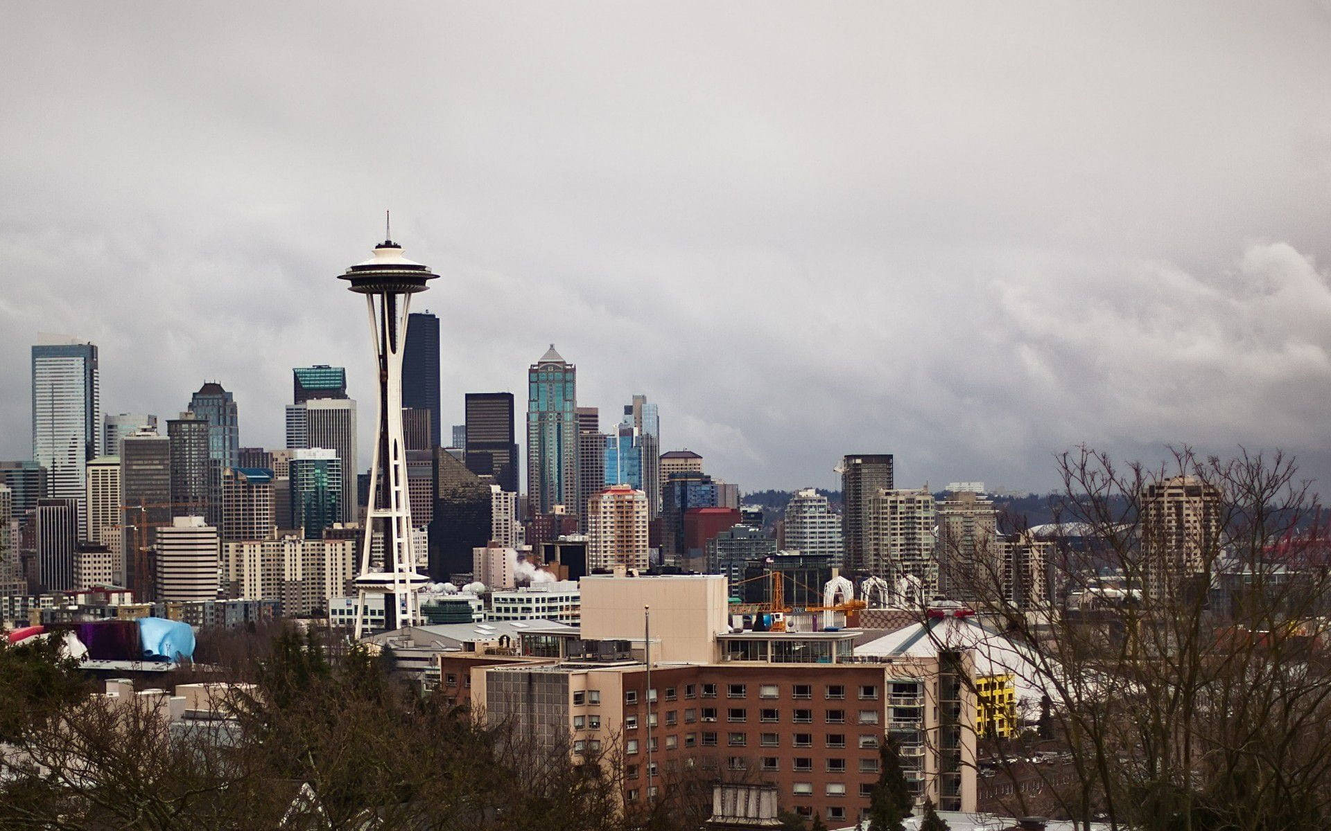 Seattle Rain White Clouds Background