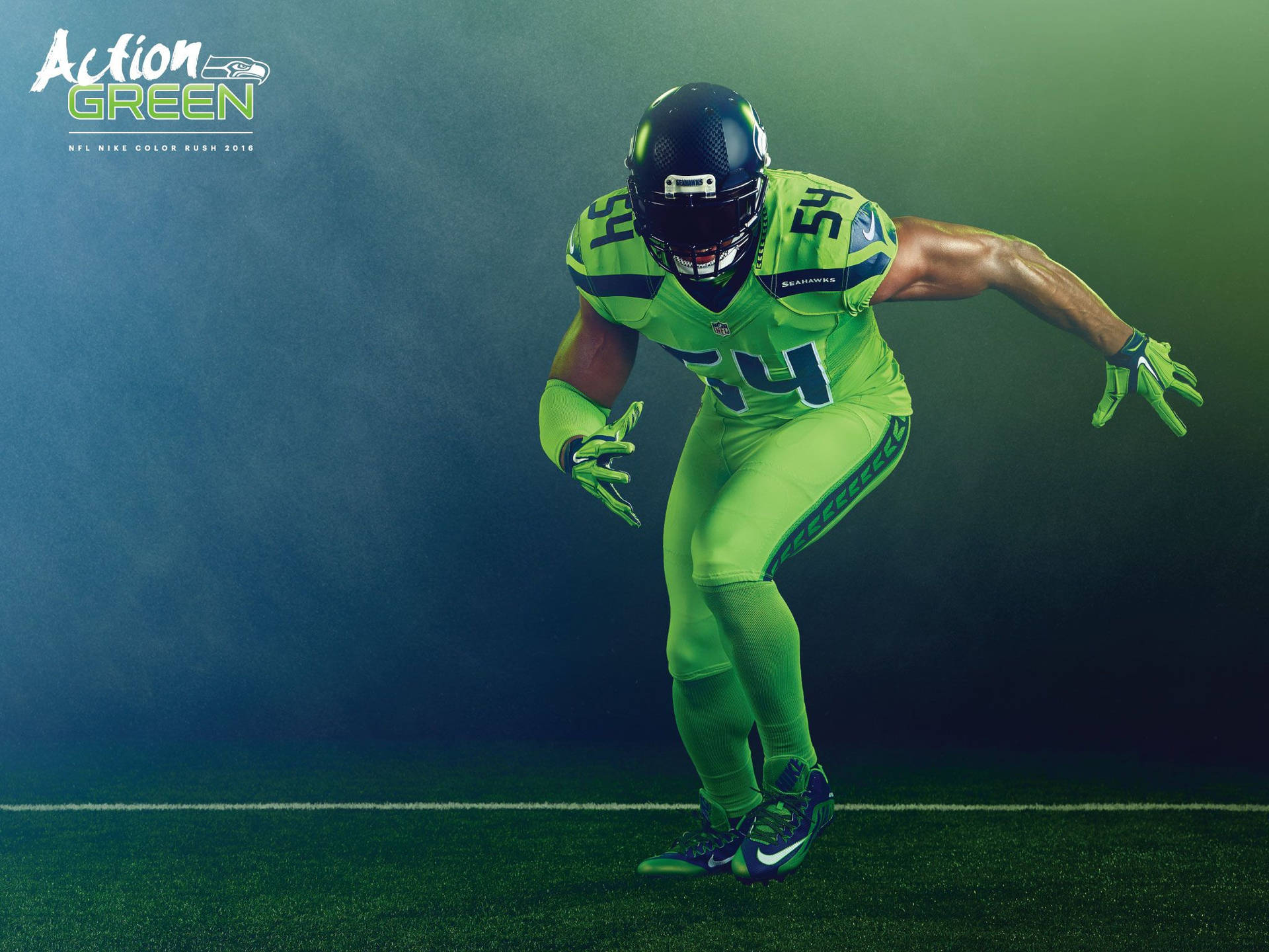 Seattle Seahawks Green Player Background