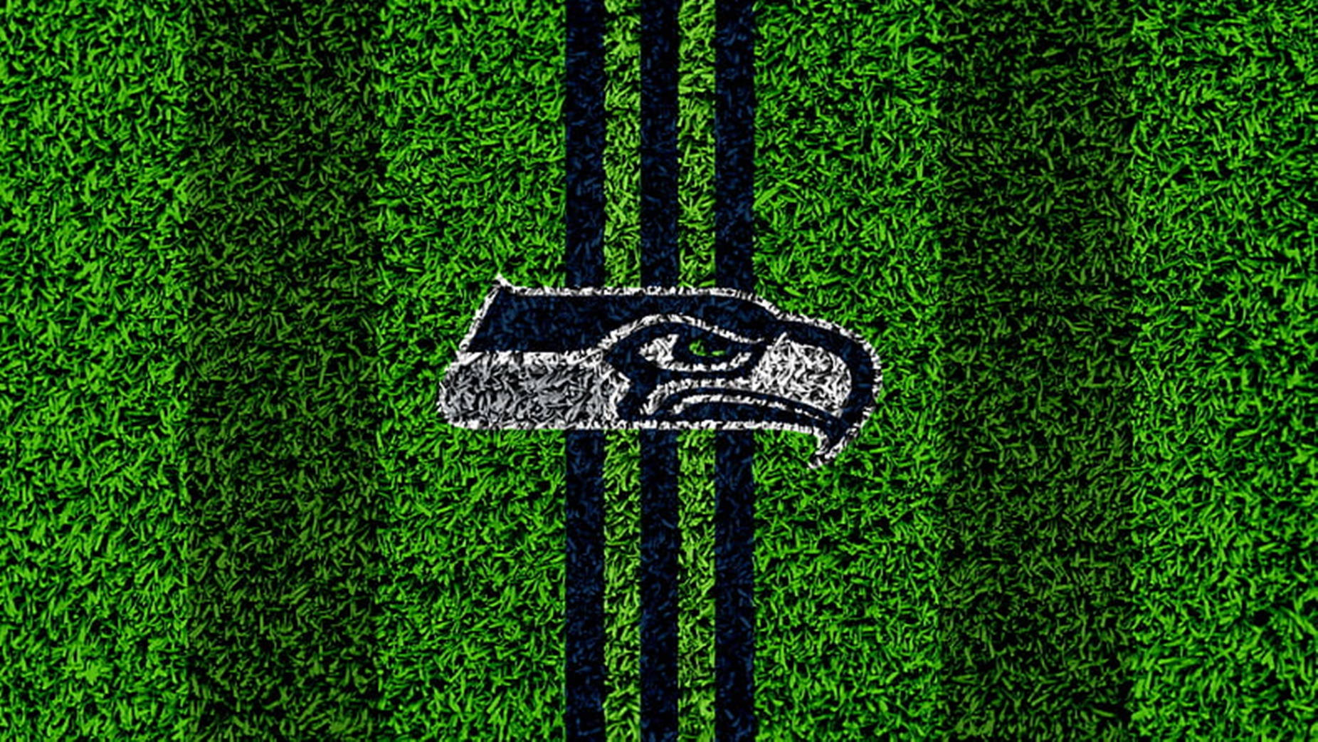 Seattle Seahawks Logo Green Grass Background Background