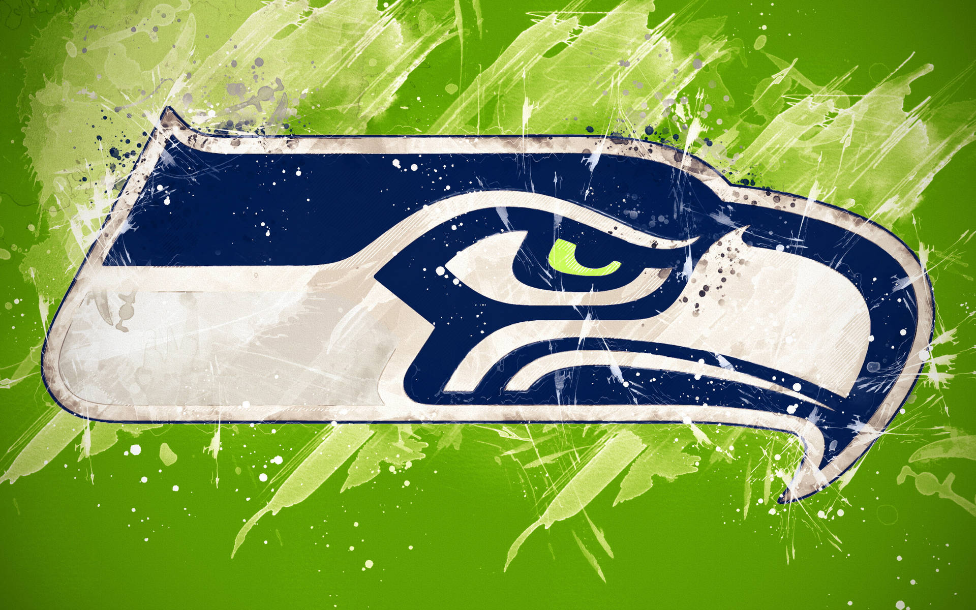 Seattle Seahawks Logo Green Paint Background