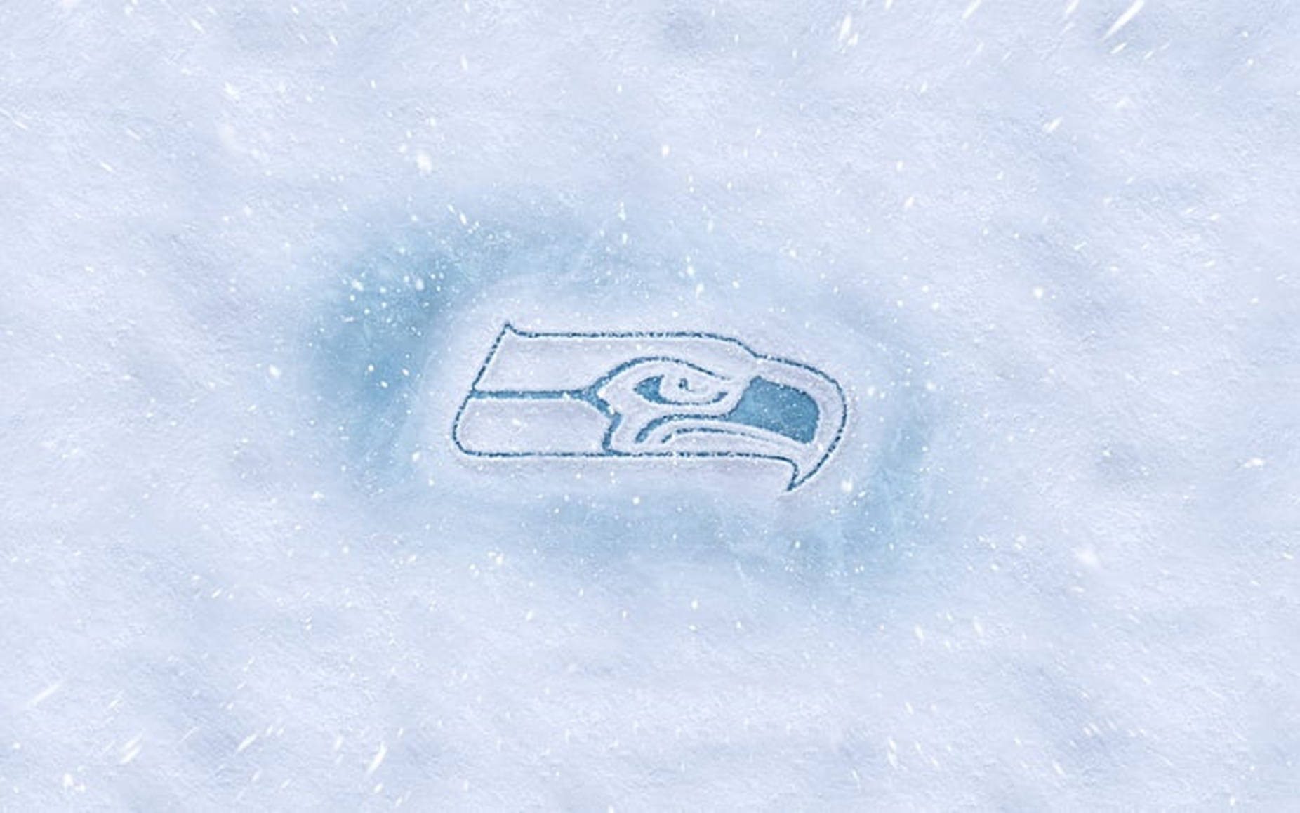 Seattle Seahawks Logo On White Ice Background