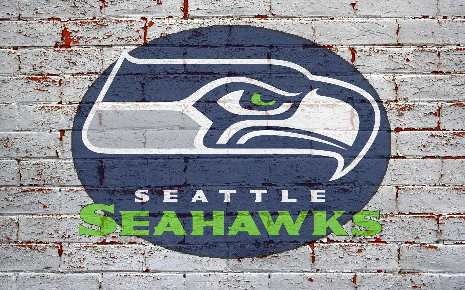 Seattle Seahawks Logo White Brick Background