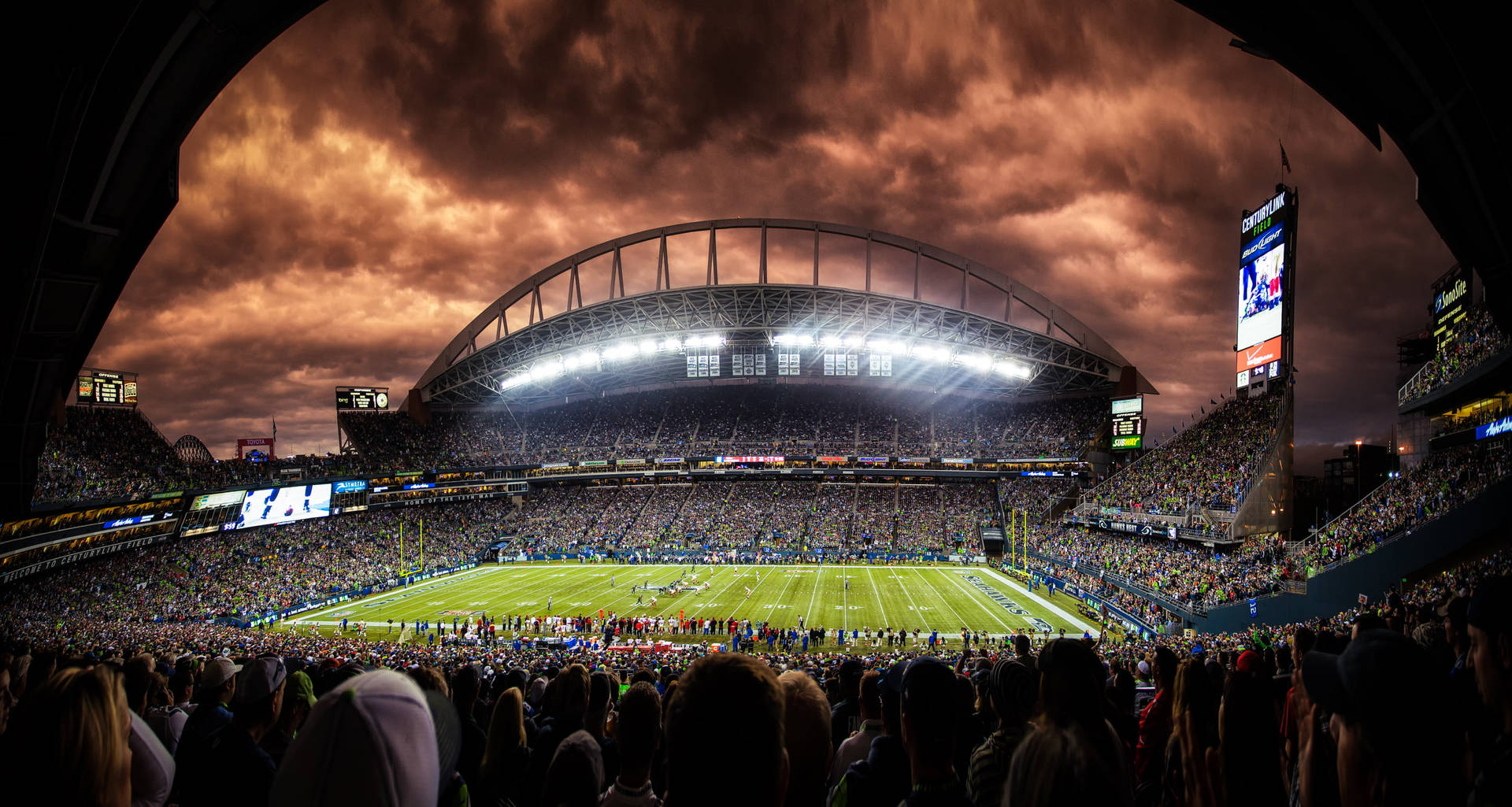 Seattle Seahawks Lumen Field Clouds Background