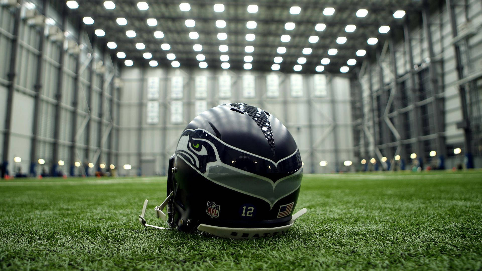 Seattle Seahawks Navy Blue Helmet Background