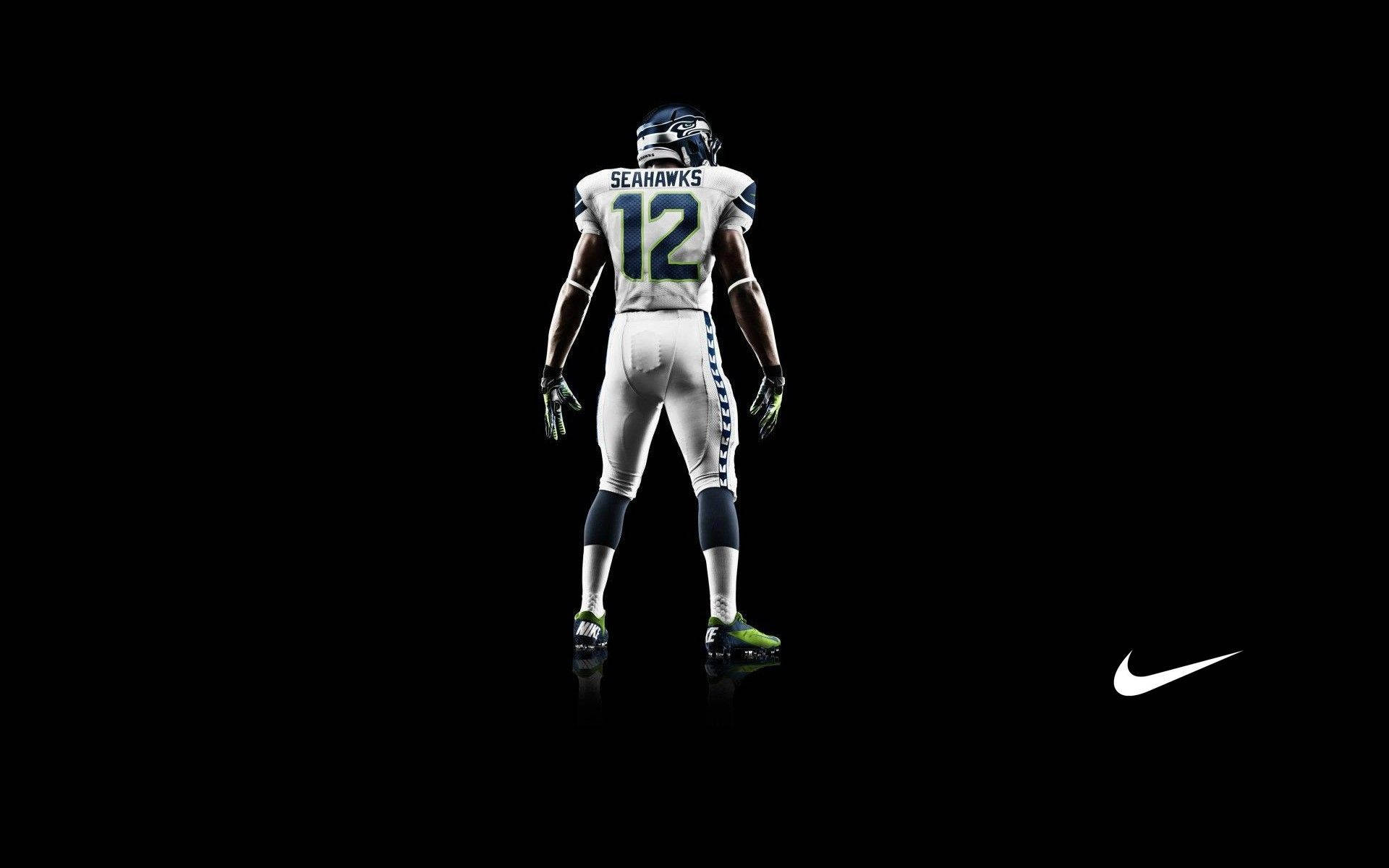 Seattle Seahawks Player In Black Background