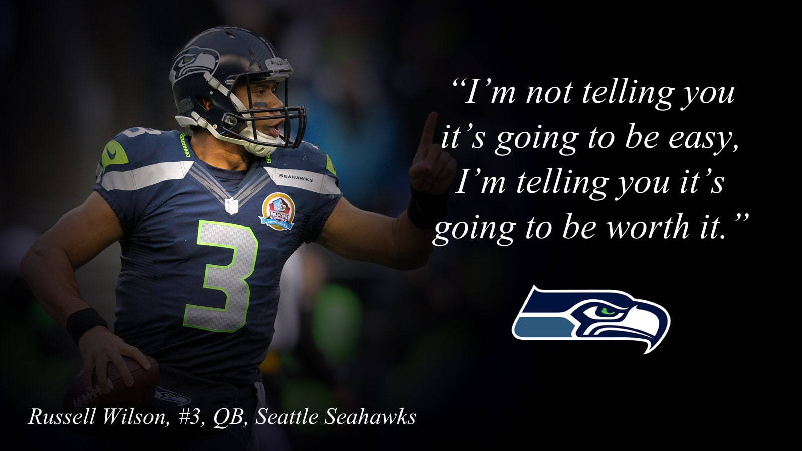 Seattle Seahawks Russel Wilson Quote Background