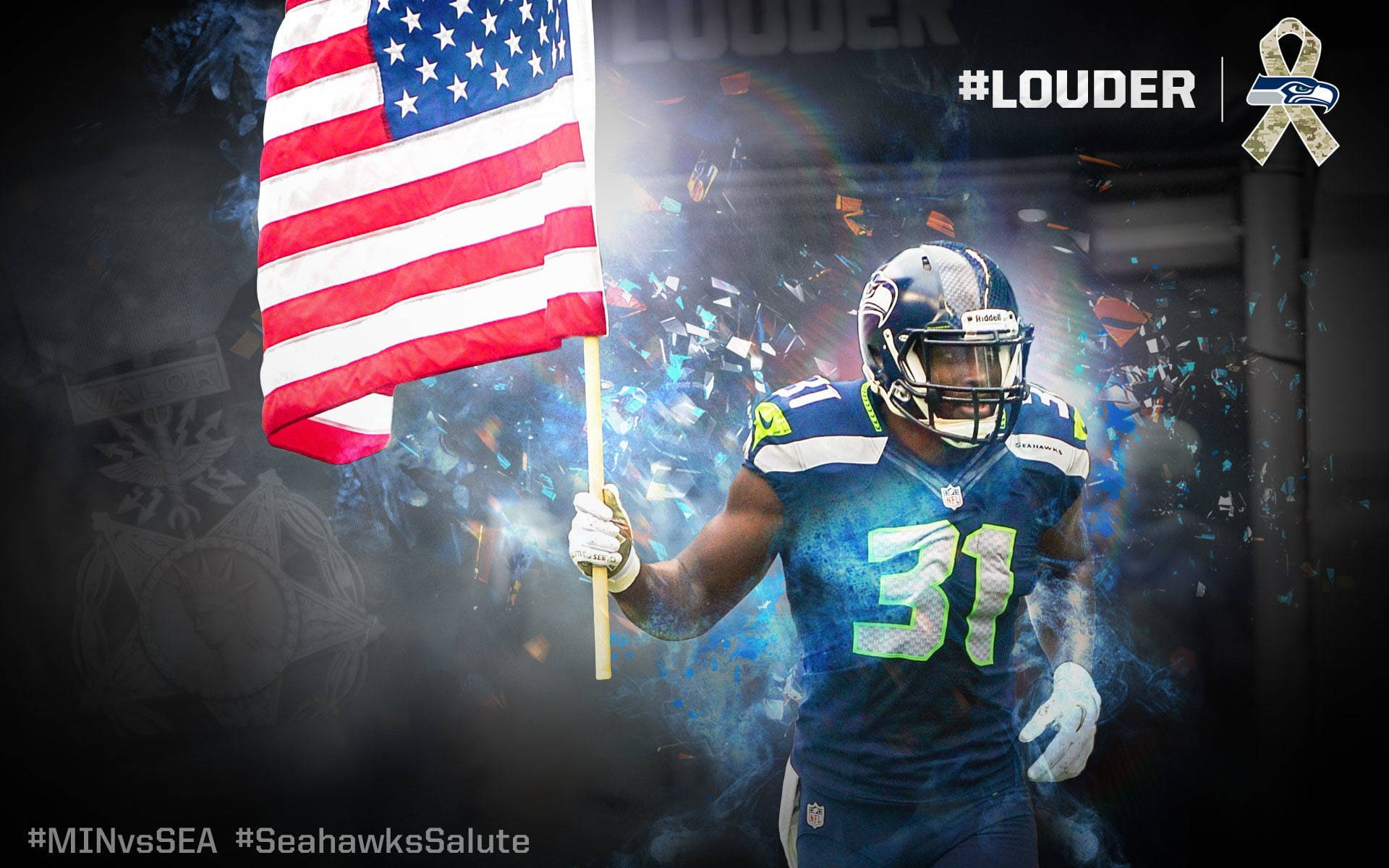 Seattle Seahawks Us Flag Background