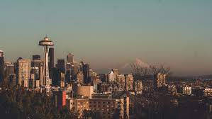 Seattle Skyline Space Needle And Buildings