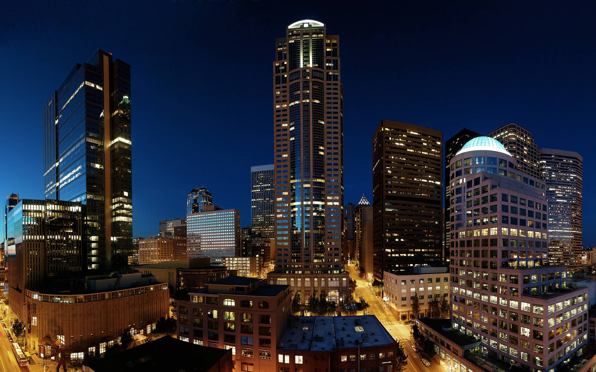 Seattle Tall Skyscrapers Background