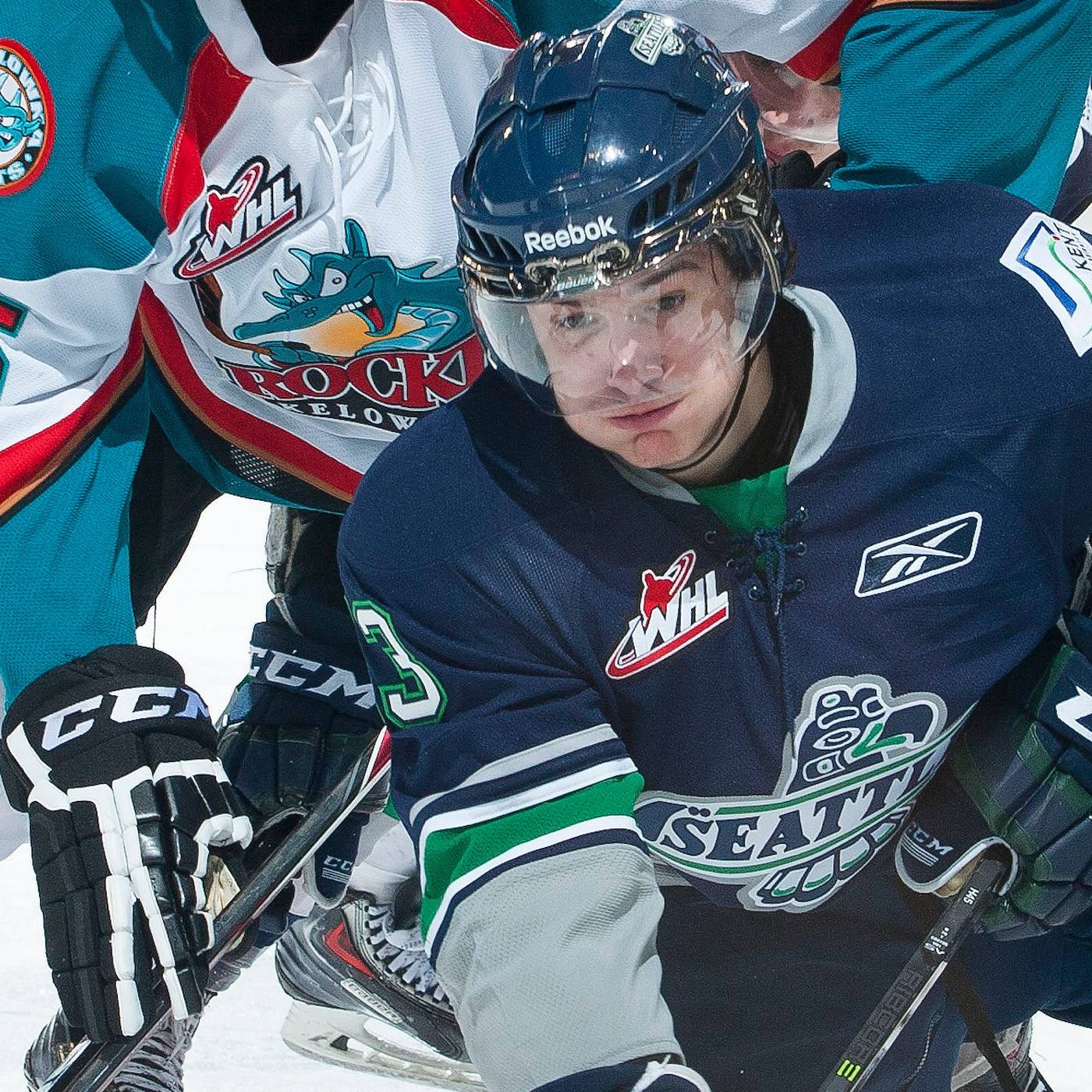 Seattle Thunderbirds Canadian Ice Hockey Player Mathew Barzal Background