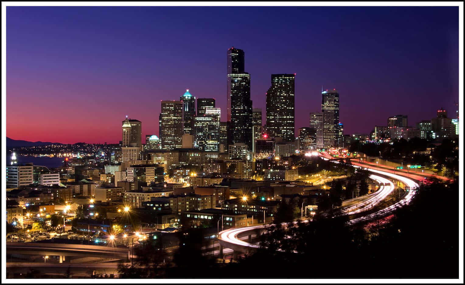 Seattle Washington Aerial Perspective Background