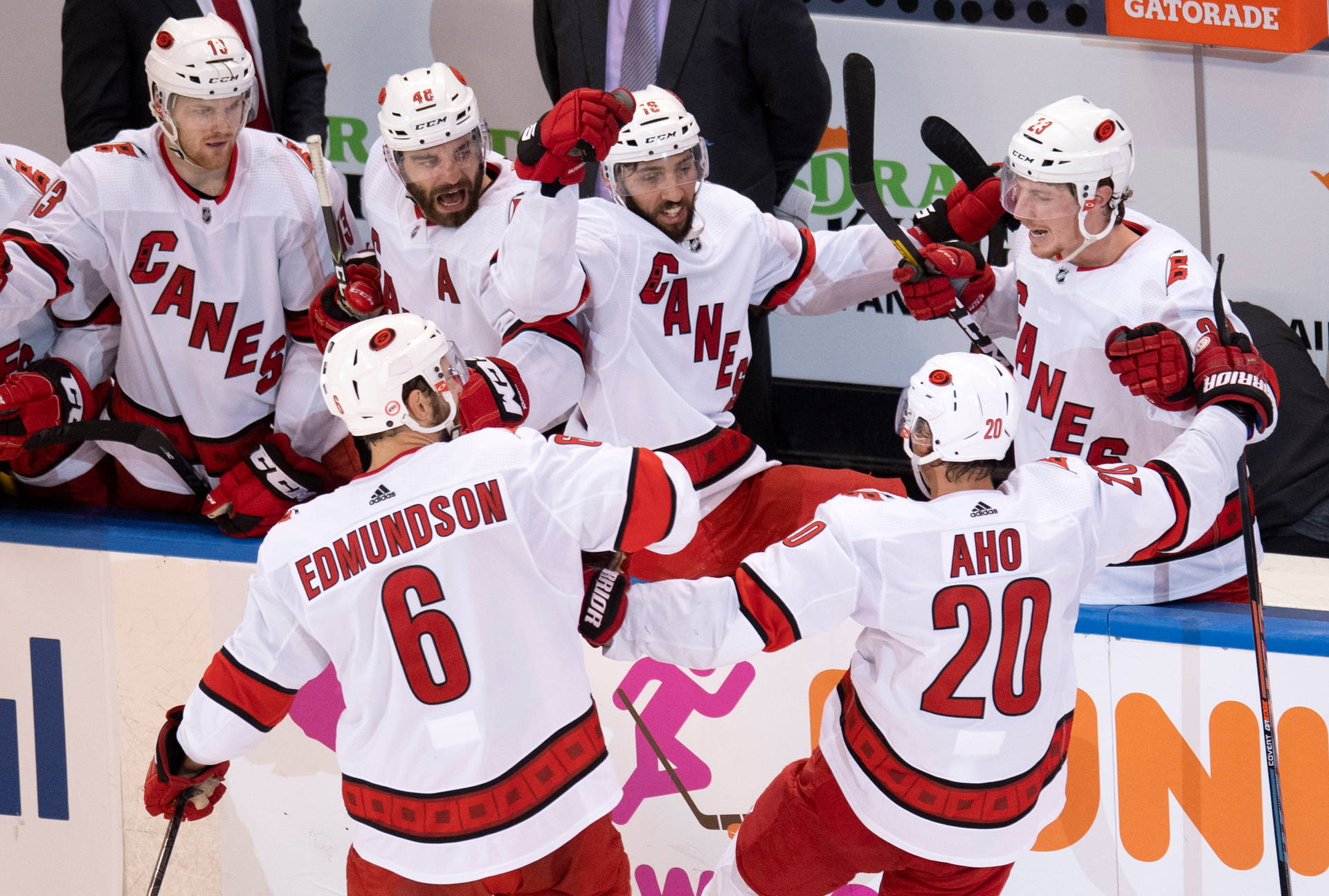 Sebastian Aho With Carolina Hurricanes Team Background