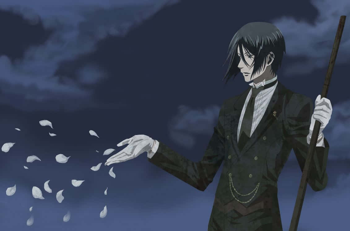 Sebastian Michaelis Striking A Pose With A Sinister Grin Background