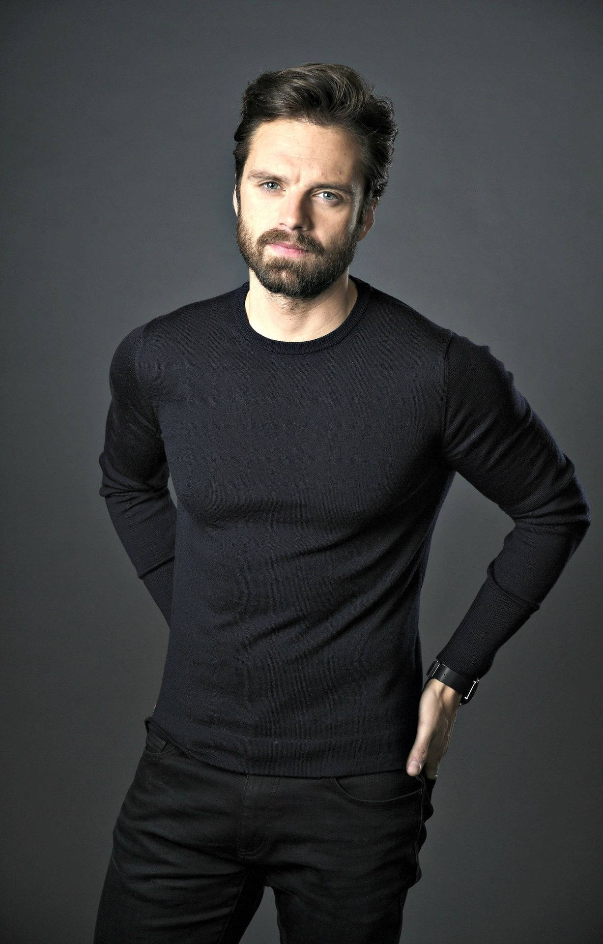 Sebastian Stan All Black Background