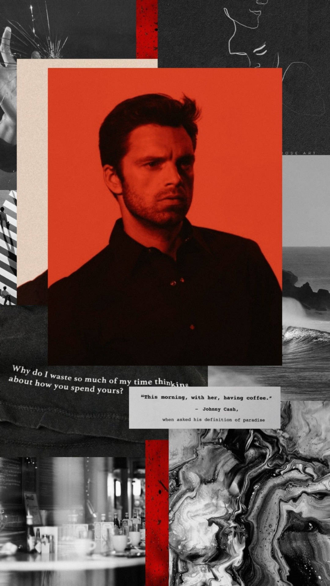 Sebastian Stan Red Aesthetic Background