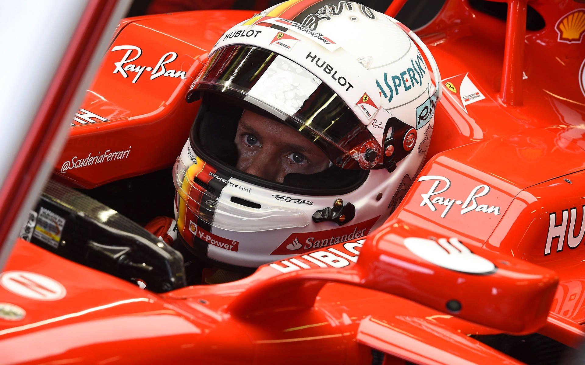 Sebastian Vettel In A Race Car Background