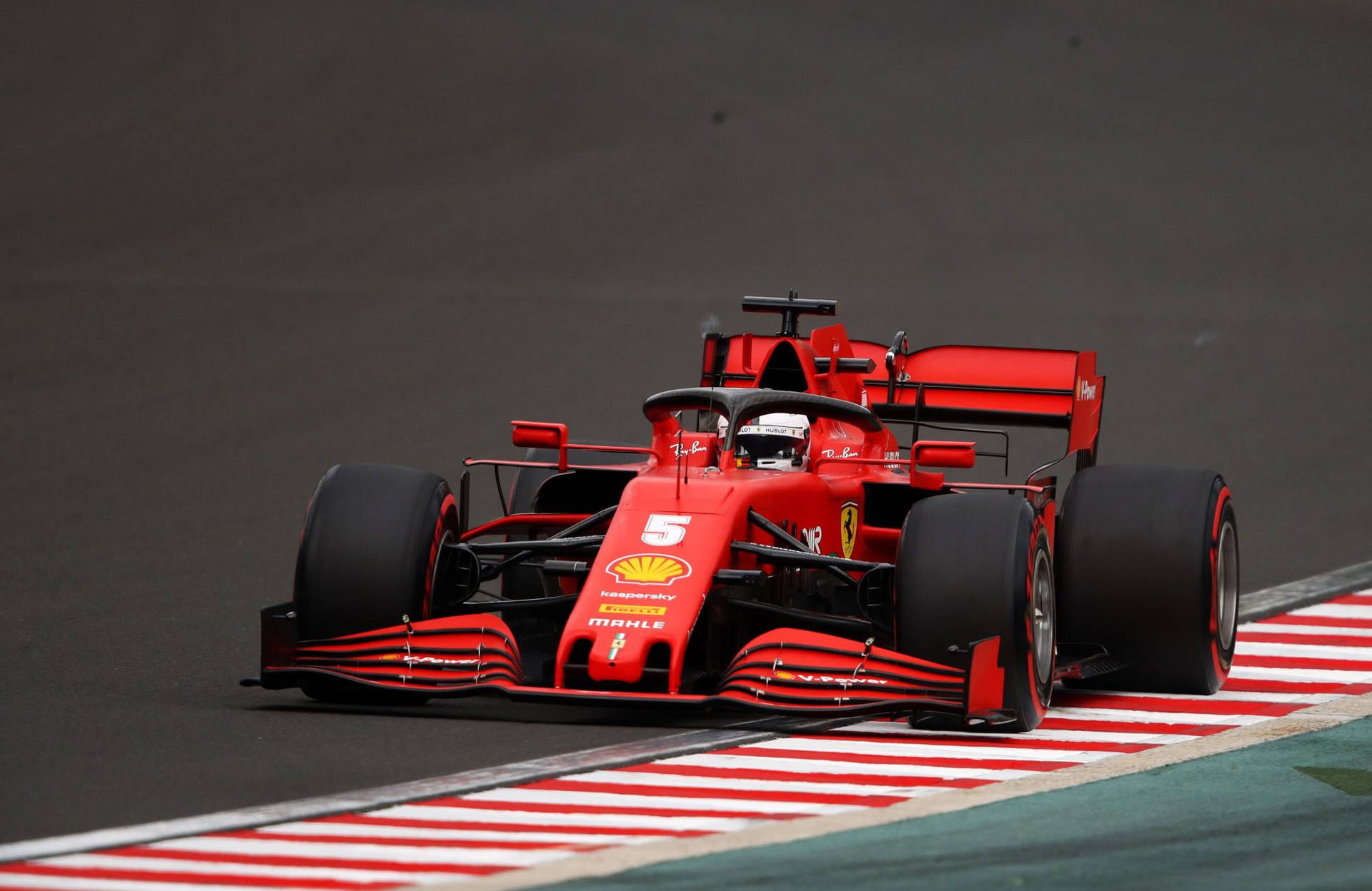 Sebastian Vettel Red Race Car Background