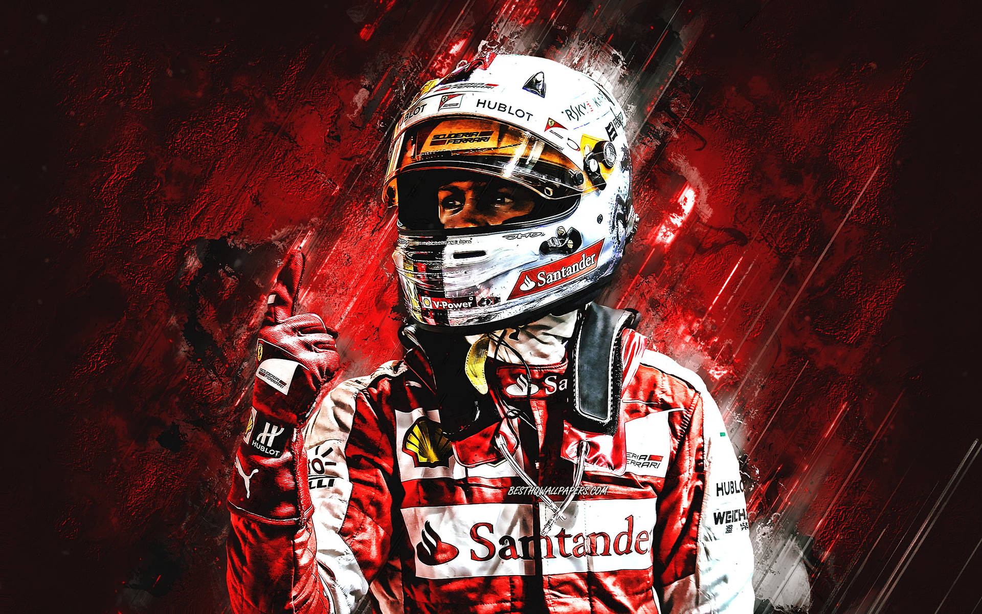 Sebastian Vettel Red Textured Background Background