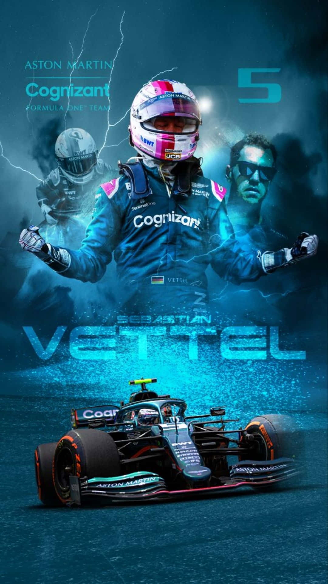 Sebastian Vettel's Car With Semi-automatic Transmission Background