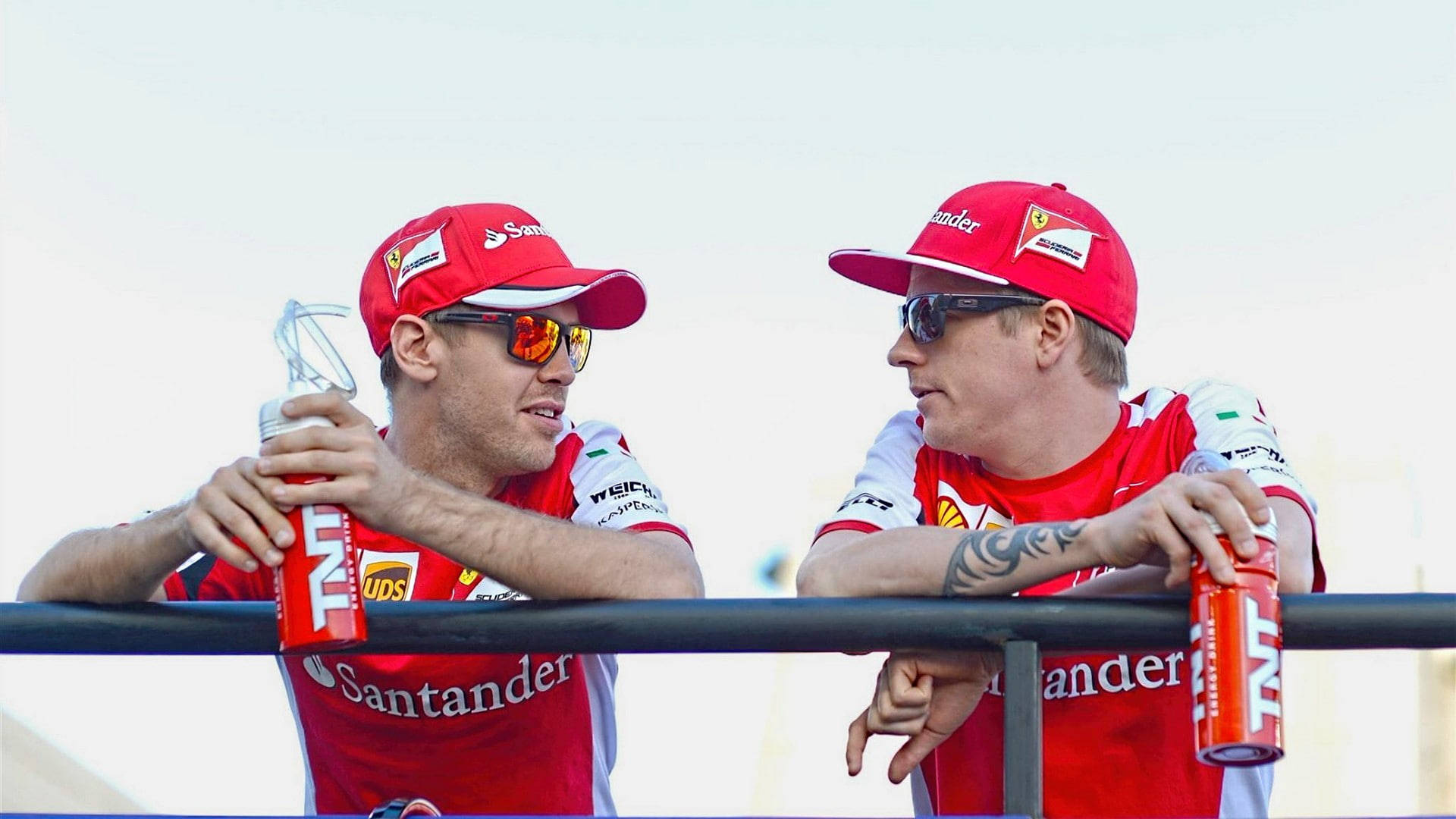 Sebastian Vettel With Kimi Raikkonen Background