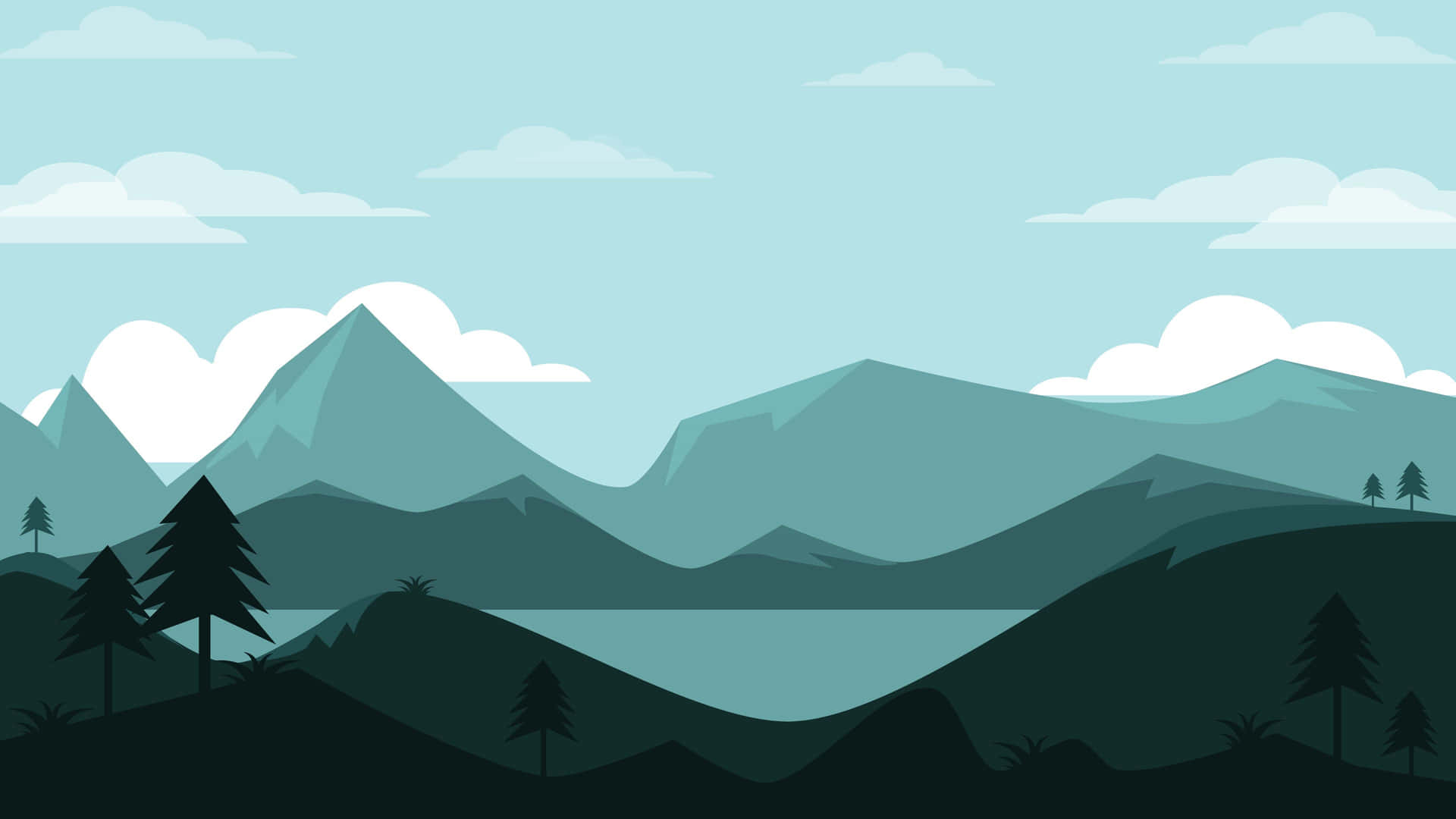 Secluded Minimalist Mountain At Sunrise Background