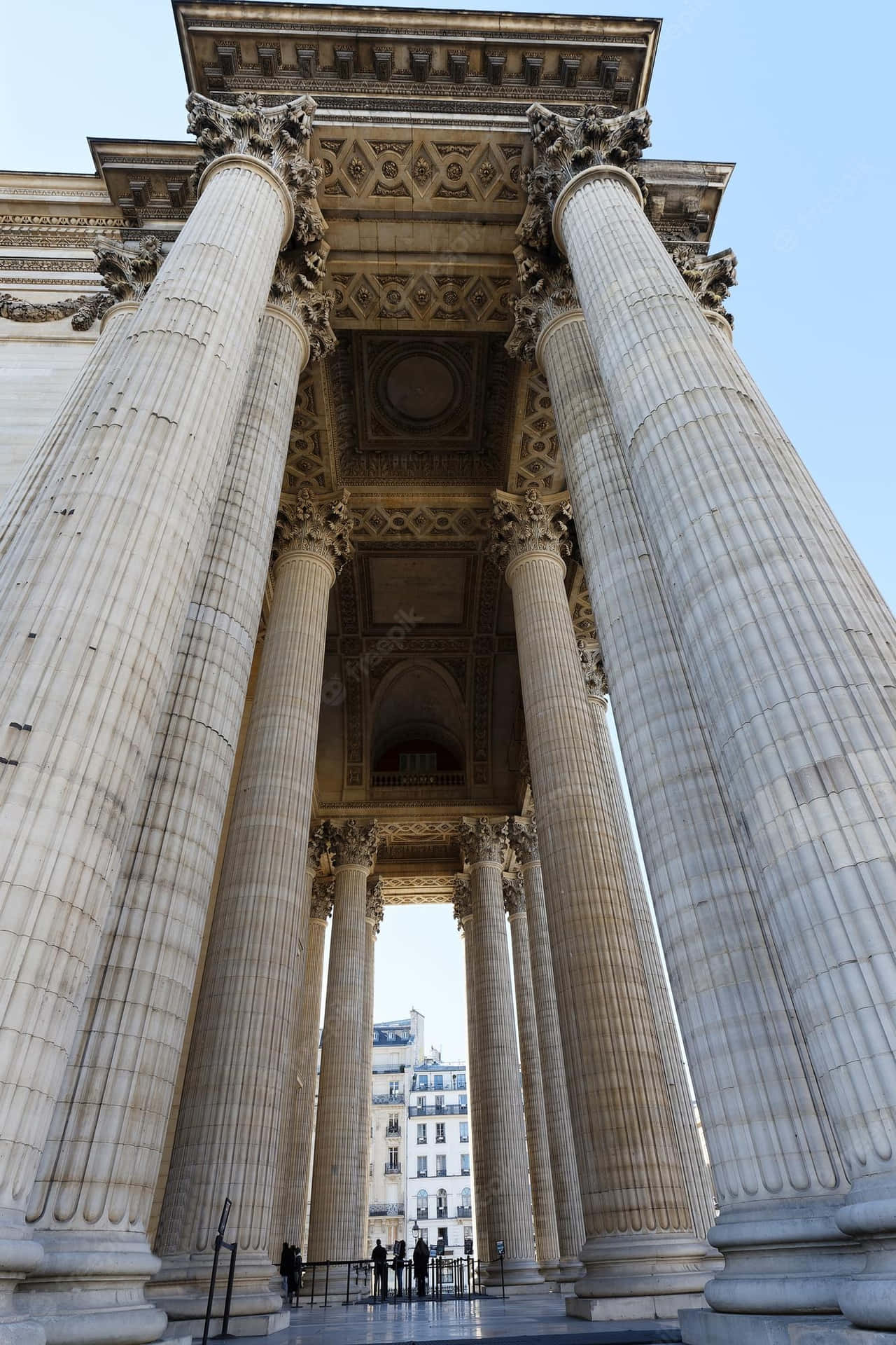 Secular Paris Pantheon Columns Background