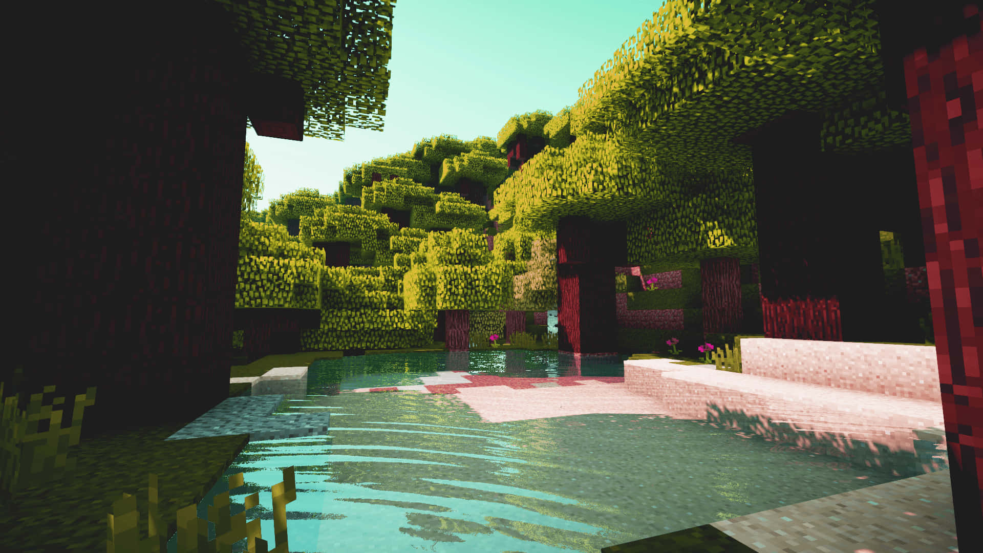 See And Create Beautiful Worlds With Minecraft Shaders Background