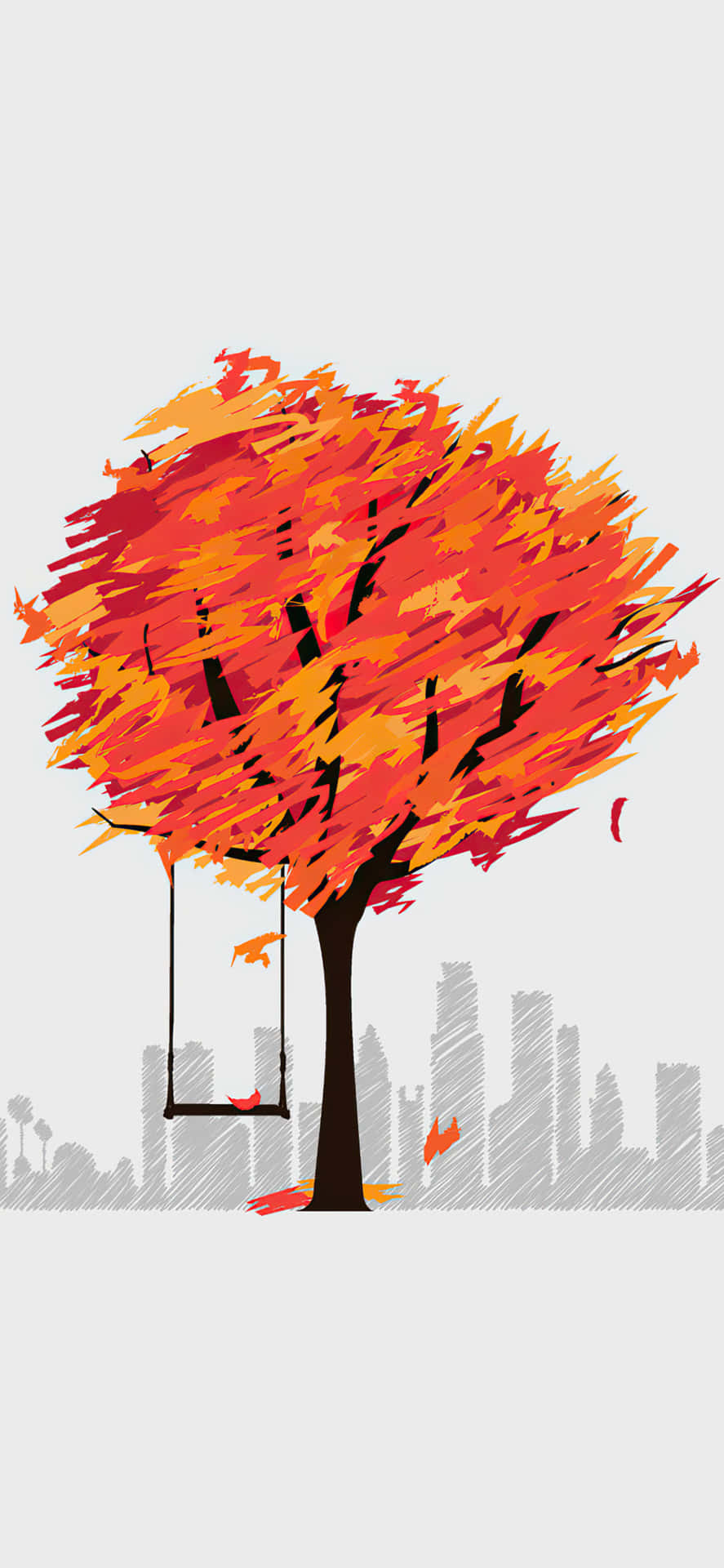 See The Beauty Of Minimalist Autumn In This Vibrant Image. Background