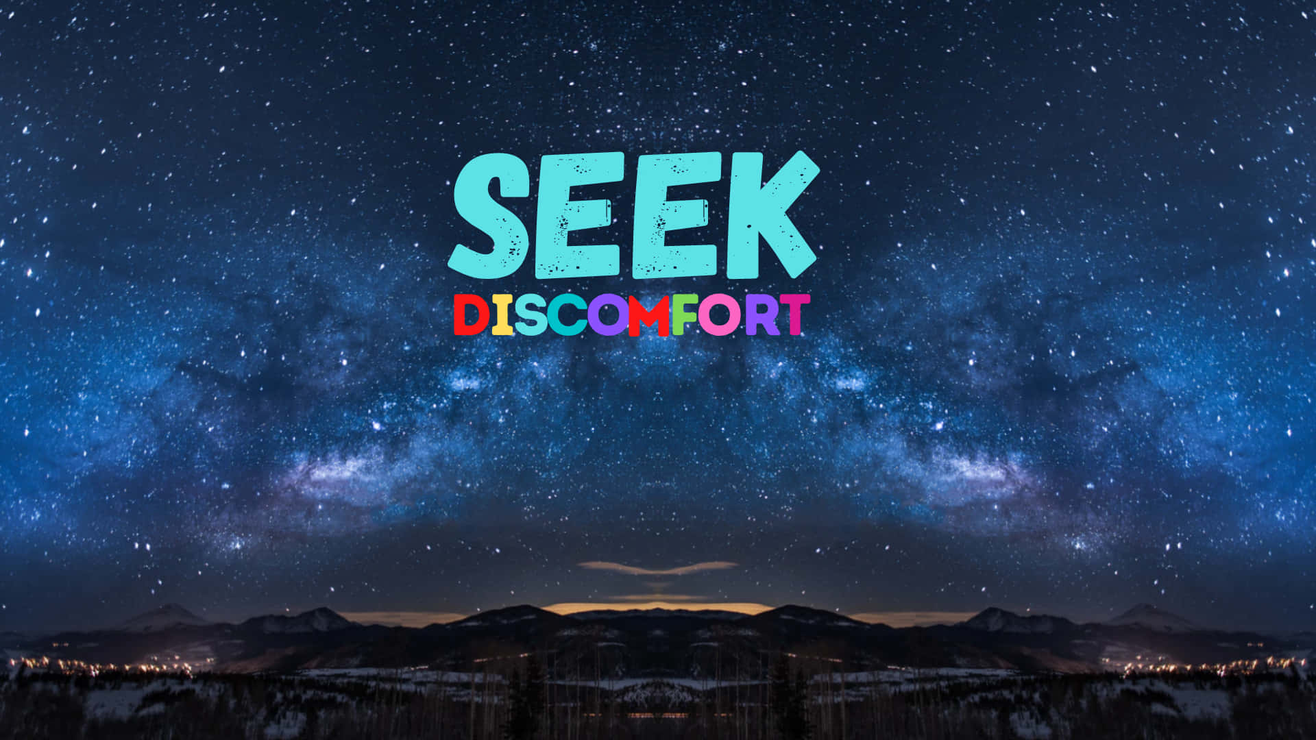 Seek Disco - A Dark Night Sky With The Words Seek Disco Background